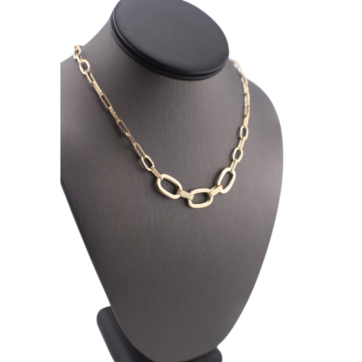 14KT Yellow Semi-Solid Gold Fancy Paper Clip Chain