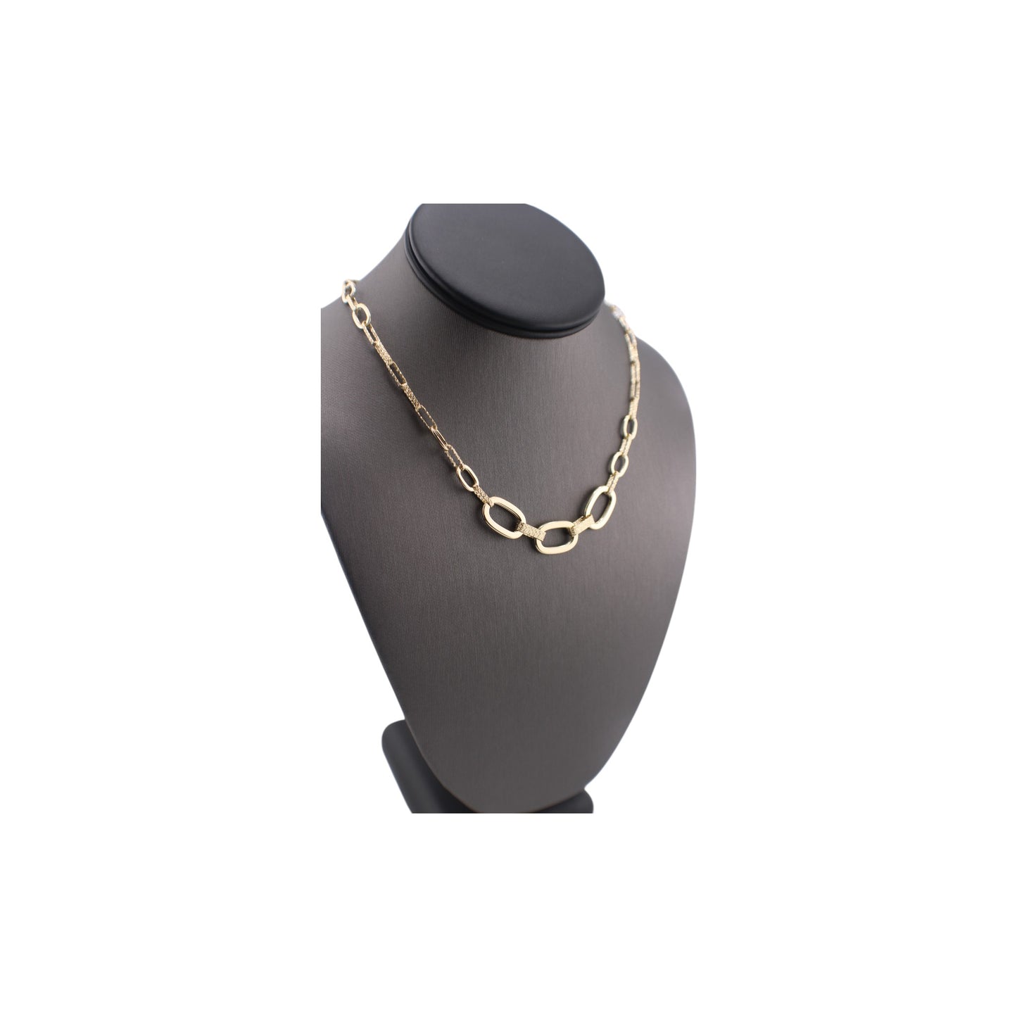 14KT Yellow Semi-Solid Gold Fancy Paper Clip Chain