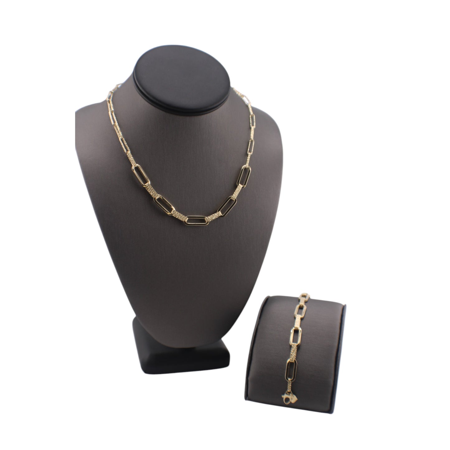 14KT Yellow Semi-Solid Gold Fancy Elongated Link Chain Paper Clip