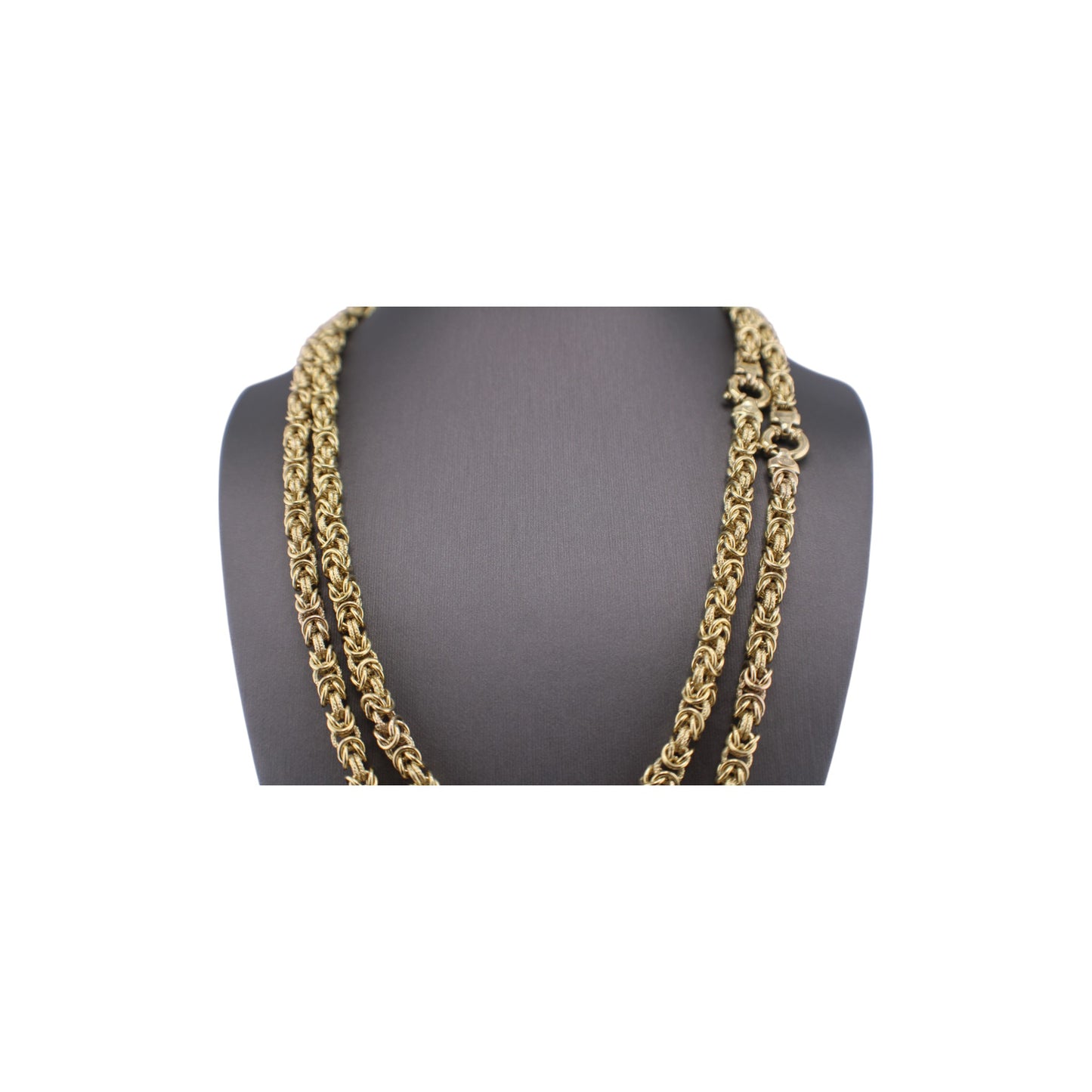 14KT Yellow Gold Fancy Byzantine Halo Link Chain.