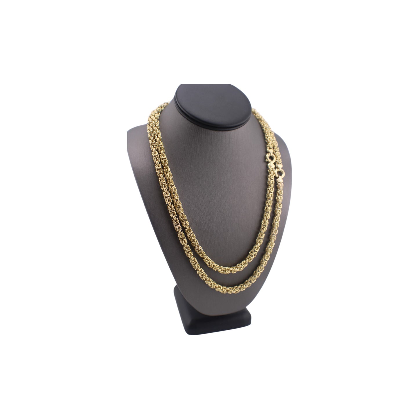 14KT Yellow Gold Fancy Byzantine Halo Link Chain.
