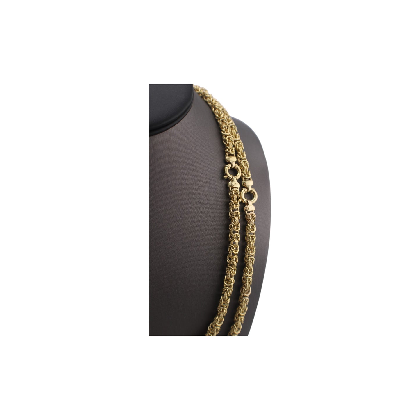 14KT Yellow Gold Fancy Byzantine Halo Link Chain.