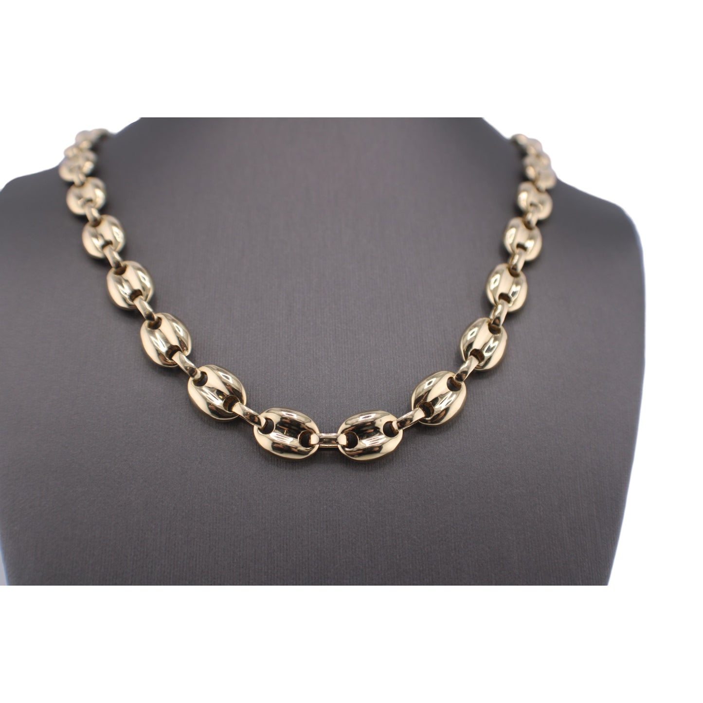 14KT Yellow Gold Fancy Italian Puff-G-Link Chain