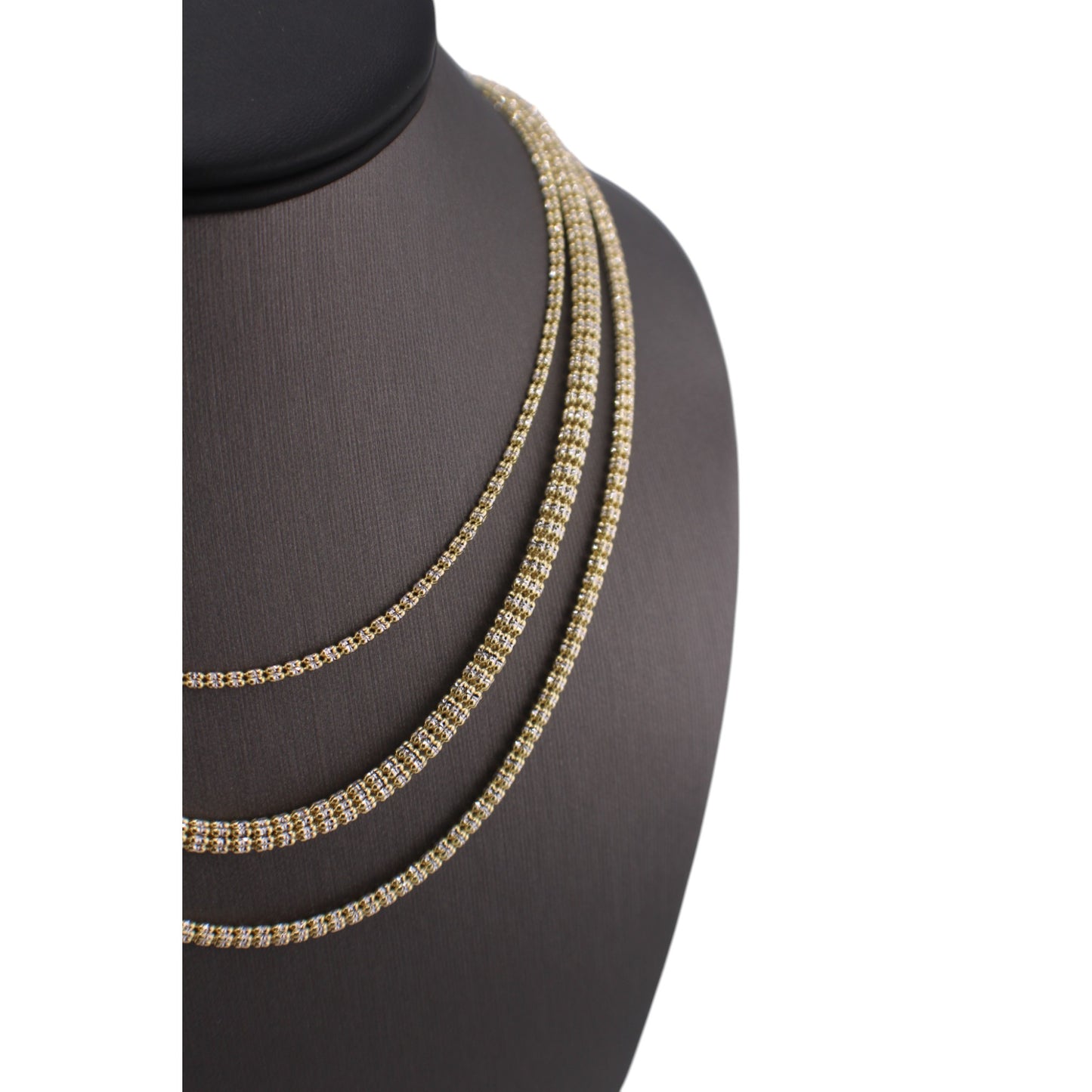 14KT Yellow Gold Solid Diamond-Cut Link Chain.