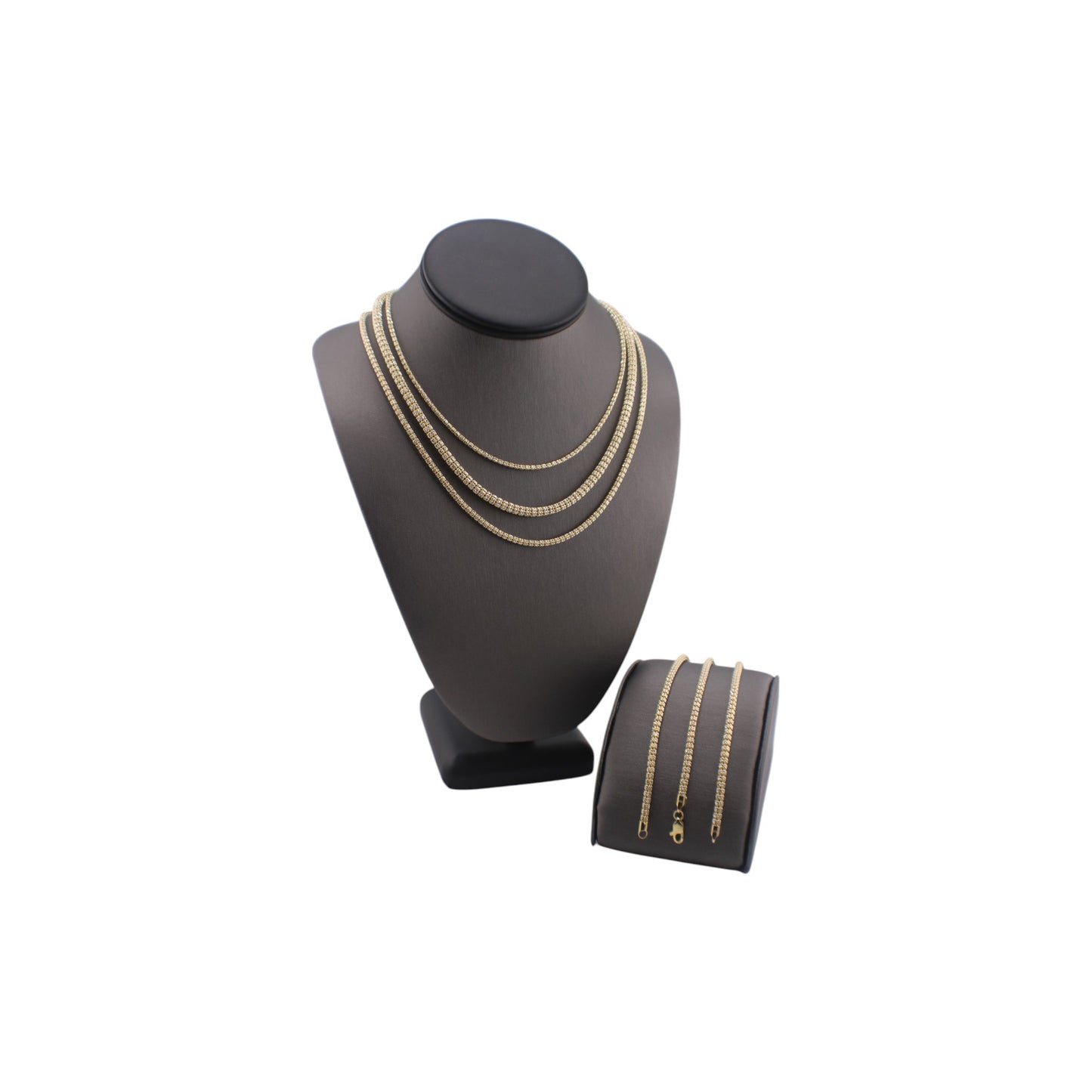 14KT Yellow Gold Solid Diamond-Cut Link Chain.