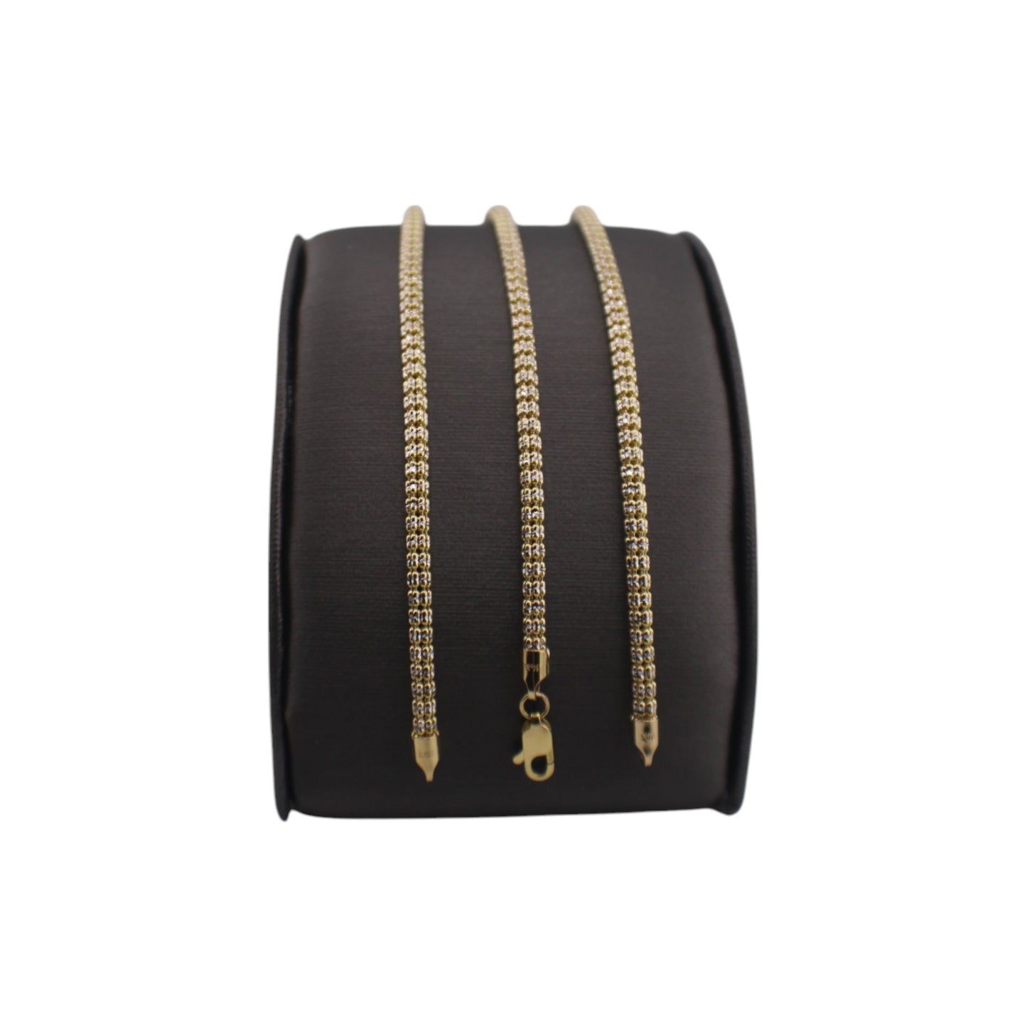 14KT Yellow Gold Solid Diamond-Cut Link Chain.