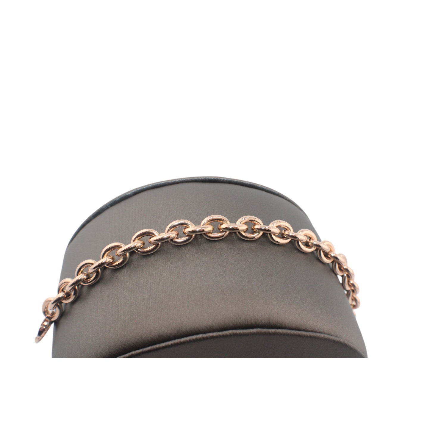 14KT Rose Gold Semi-Solid Rolo Link 8mm Bracelets