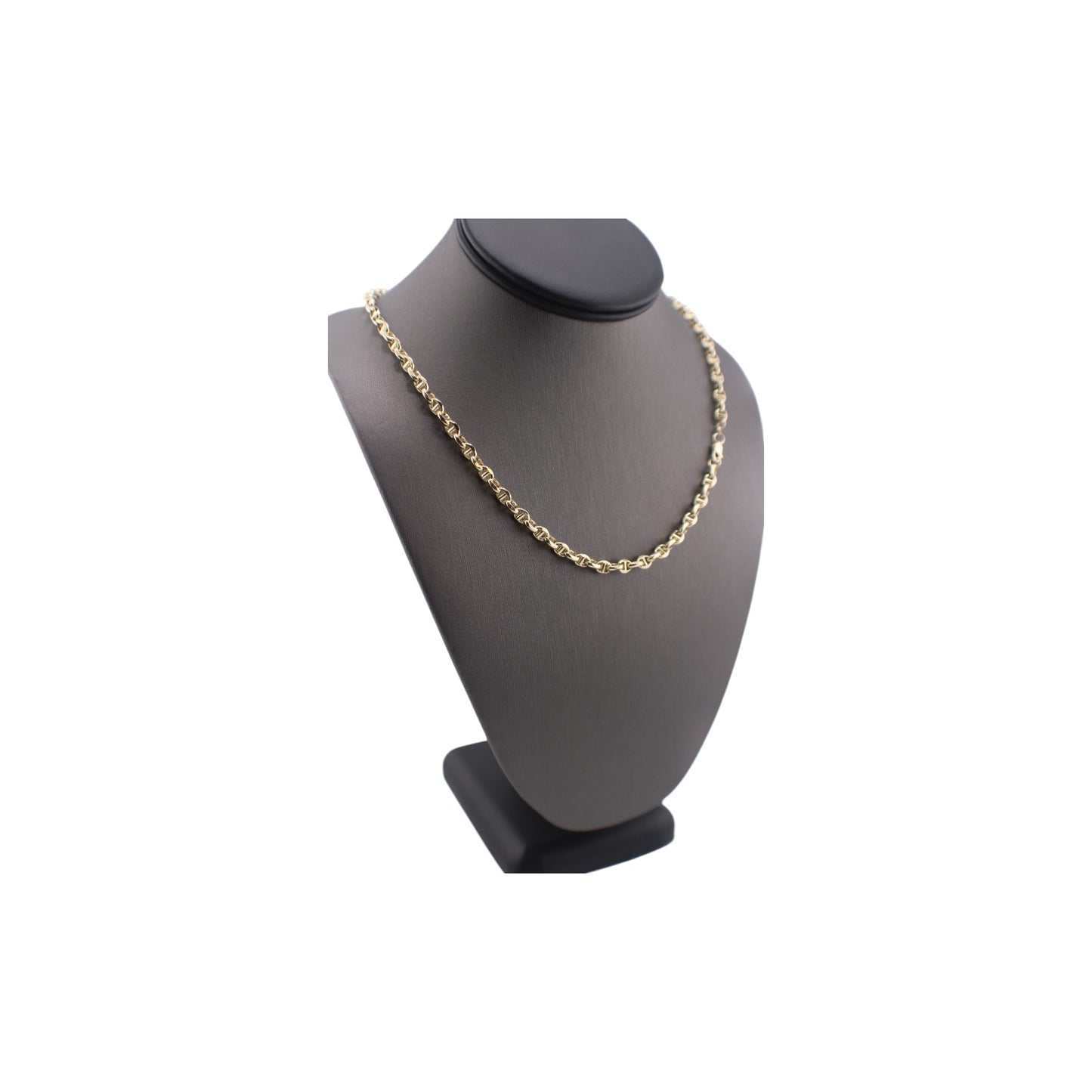 14KT Yellow Gold Fancy Puff Anchor Link Chain.