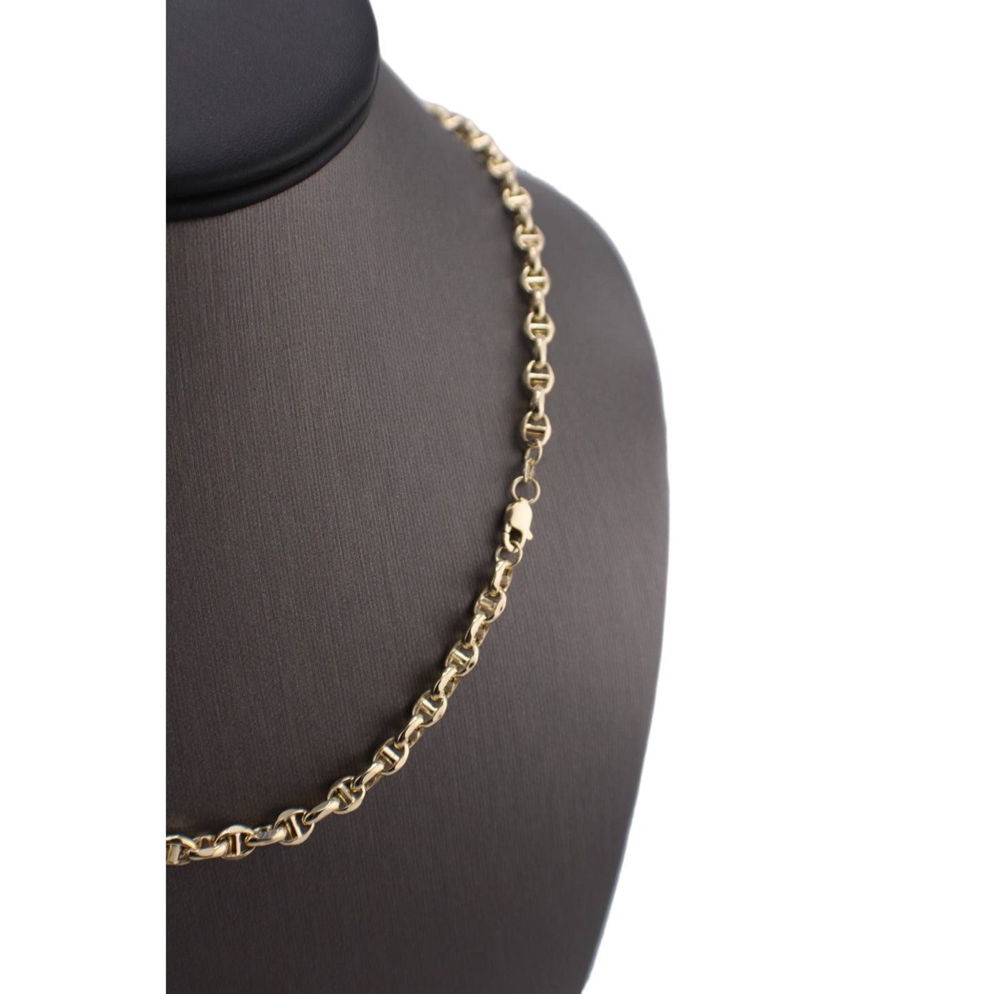 14KT Yellow Gold Fancy Puff Anchor Link Chain.