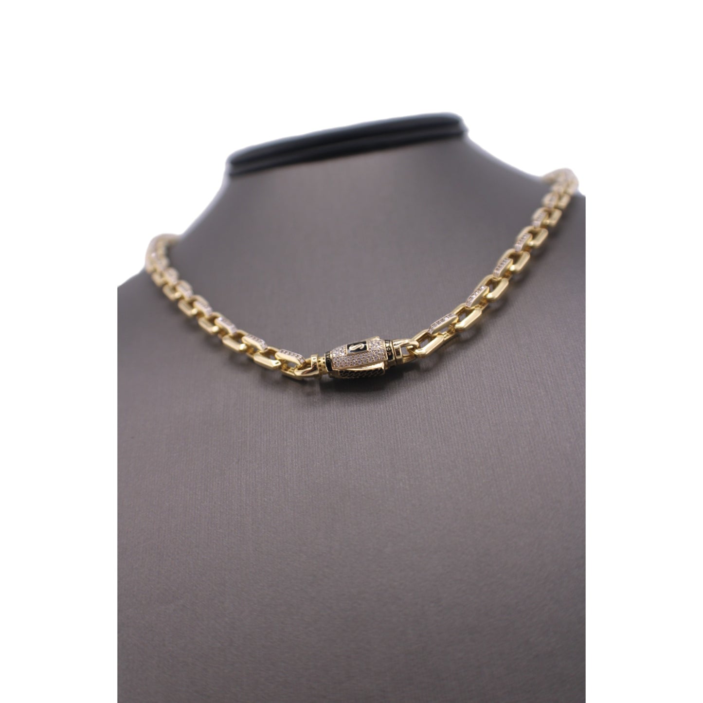 14KT Yellow Gold Fancy Monaco Square Link Chain.