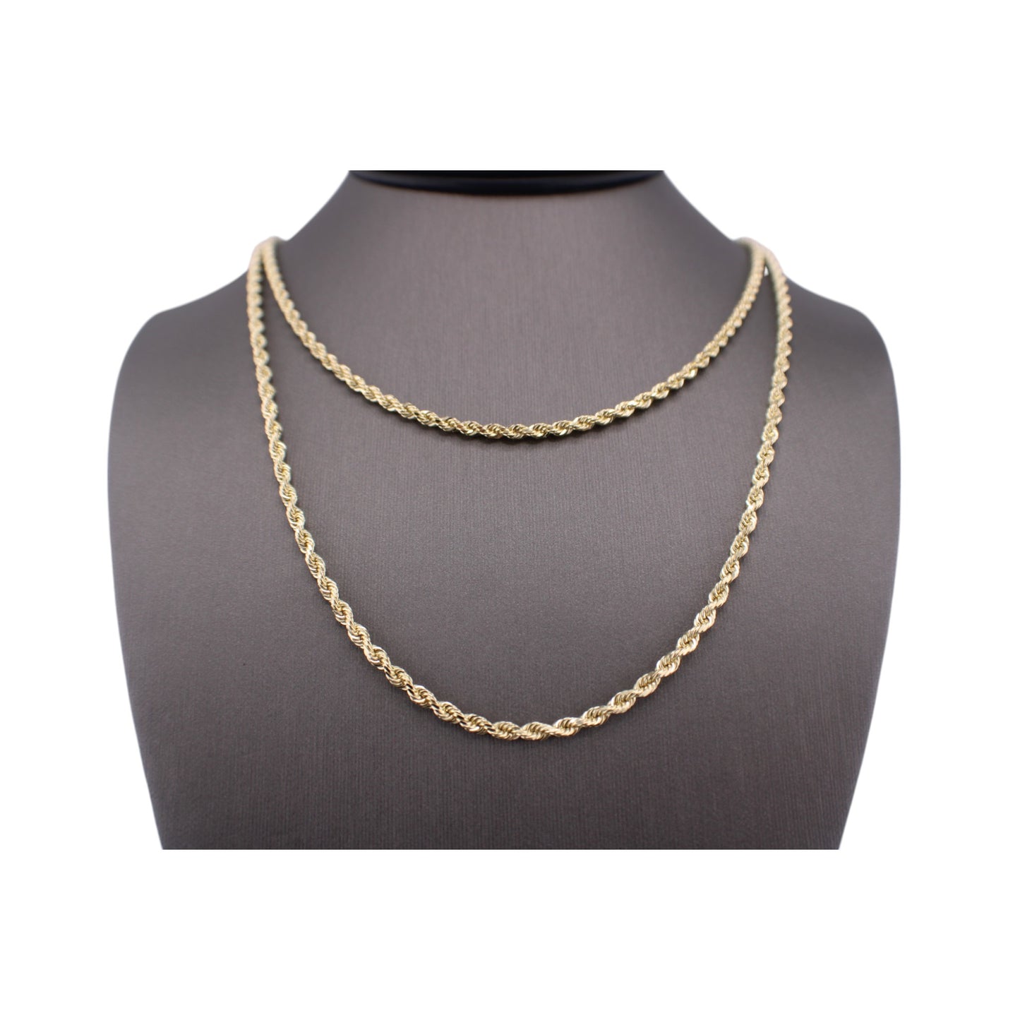 14KT Yellow Solid Gold Rope-Cut Chain