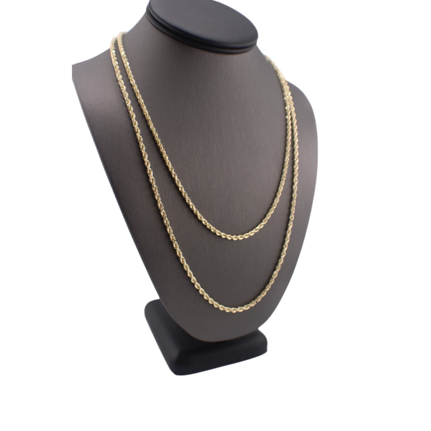 14KT Yellow Solid Gold Rope-Cut Chain