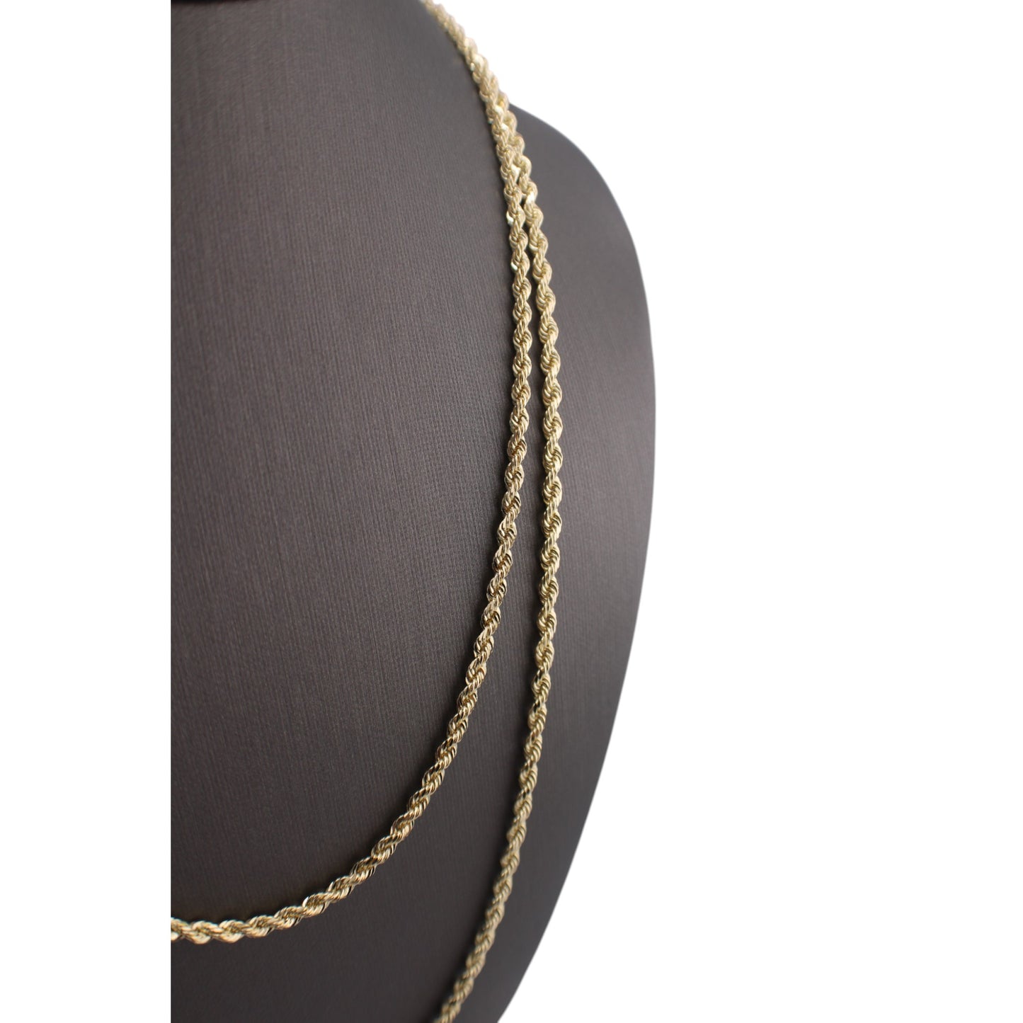 14KT Yellow Solid Gold Rope-Cut Chain