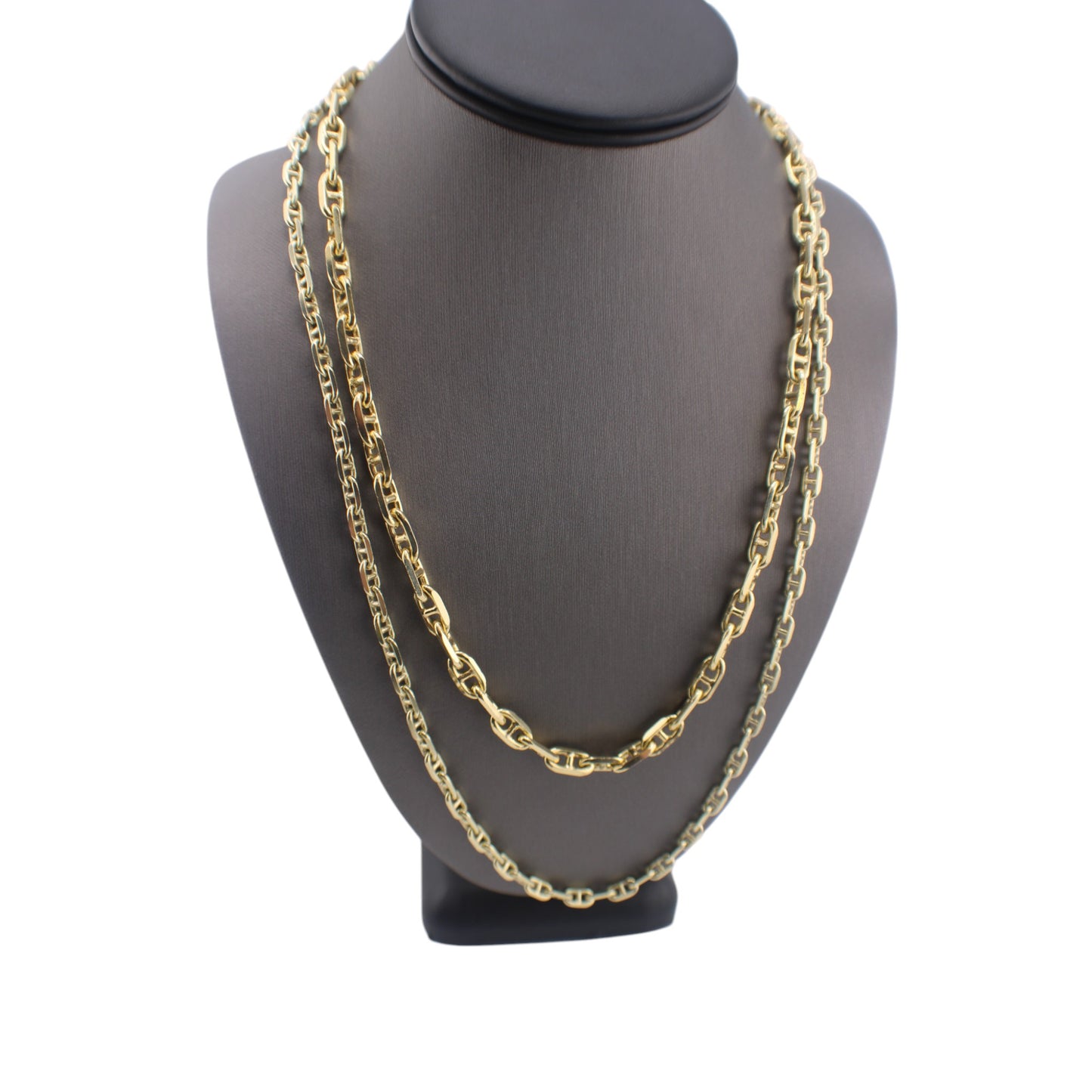 14KT Yellow Solid Gold Anchor Cut Fancy Chain