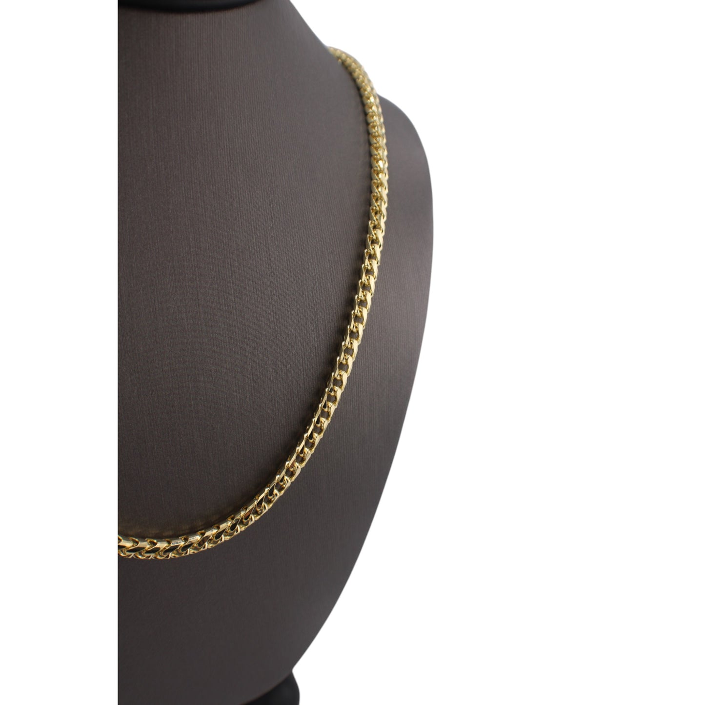 14KT Yellow Solid Gold Fox Tail Cut Fancy Chain