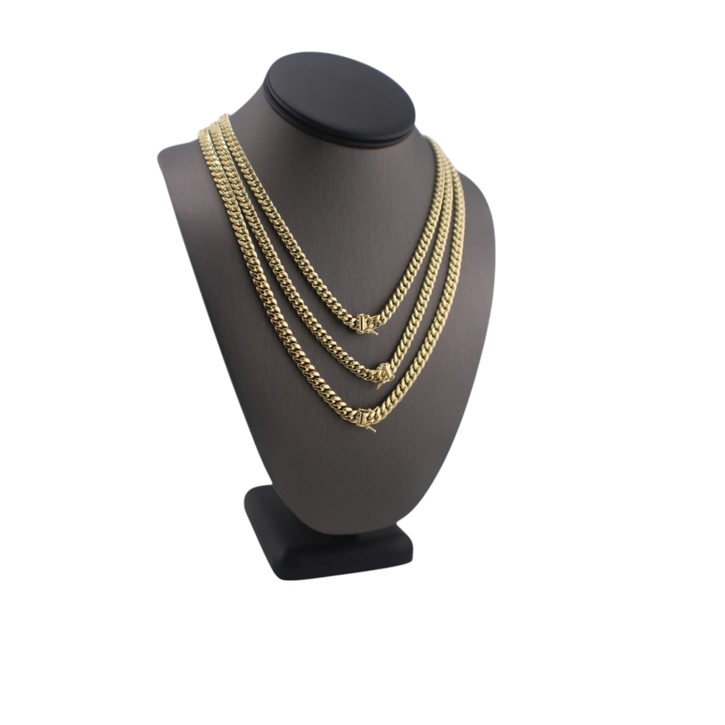 10KT Yellow Gold Fancy Cuban-Link Semi-solid Chain 24"