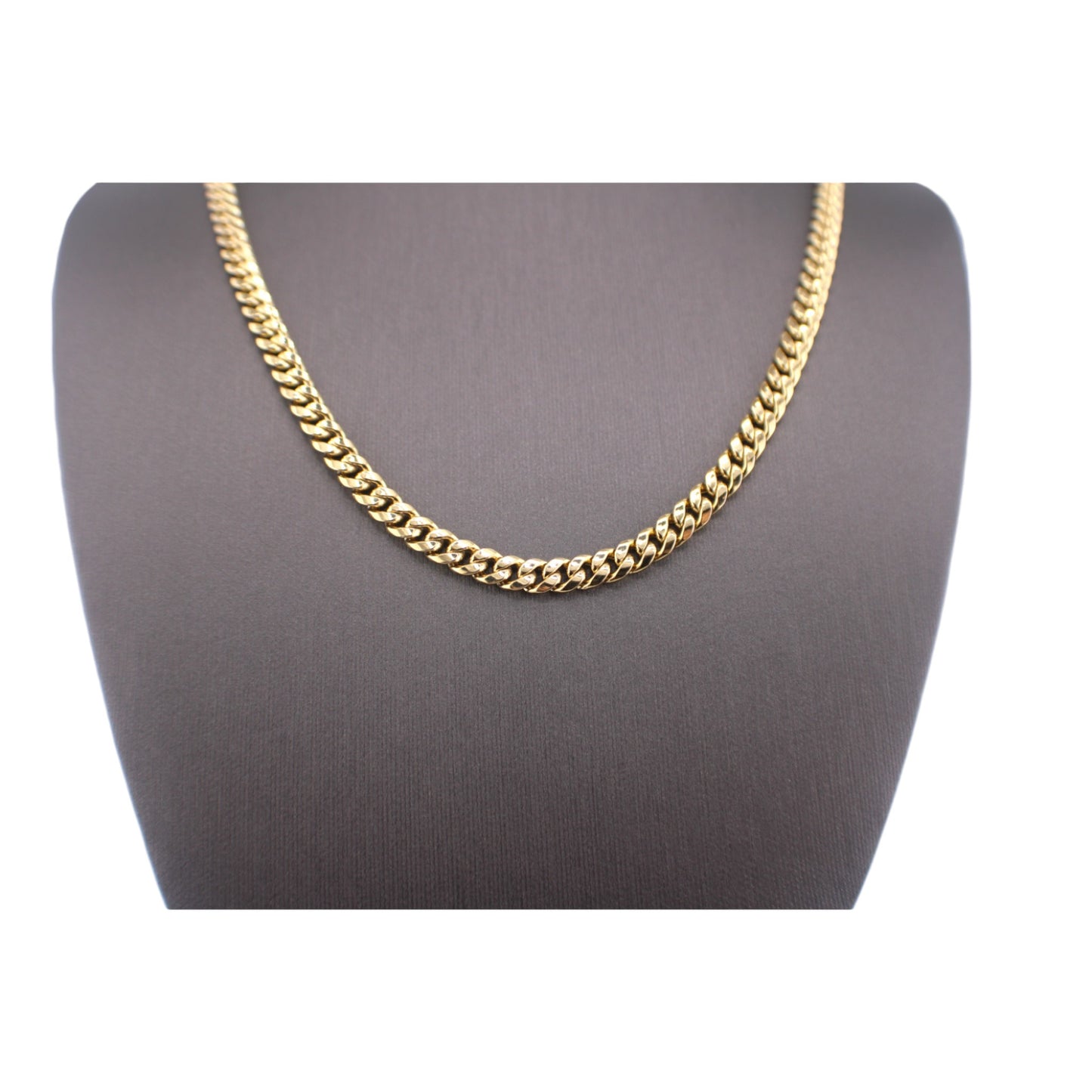 10KT Yellow Gold Fancy Cuban-Link Semi-solid Chain 24"