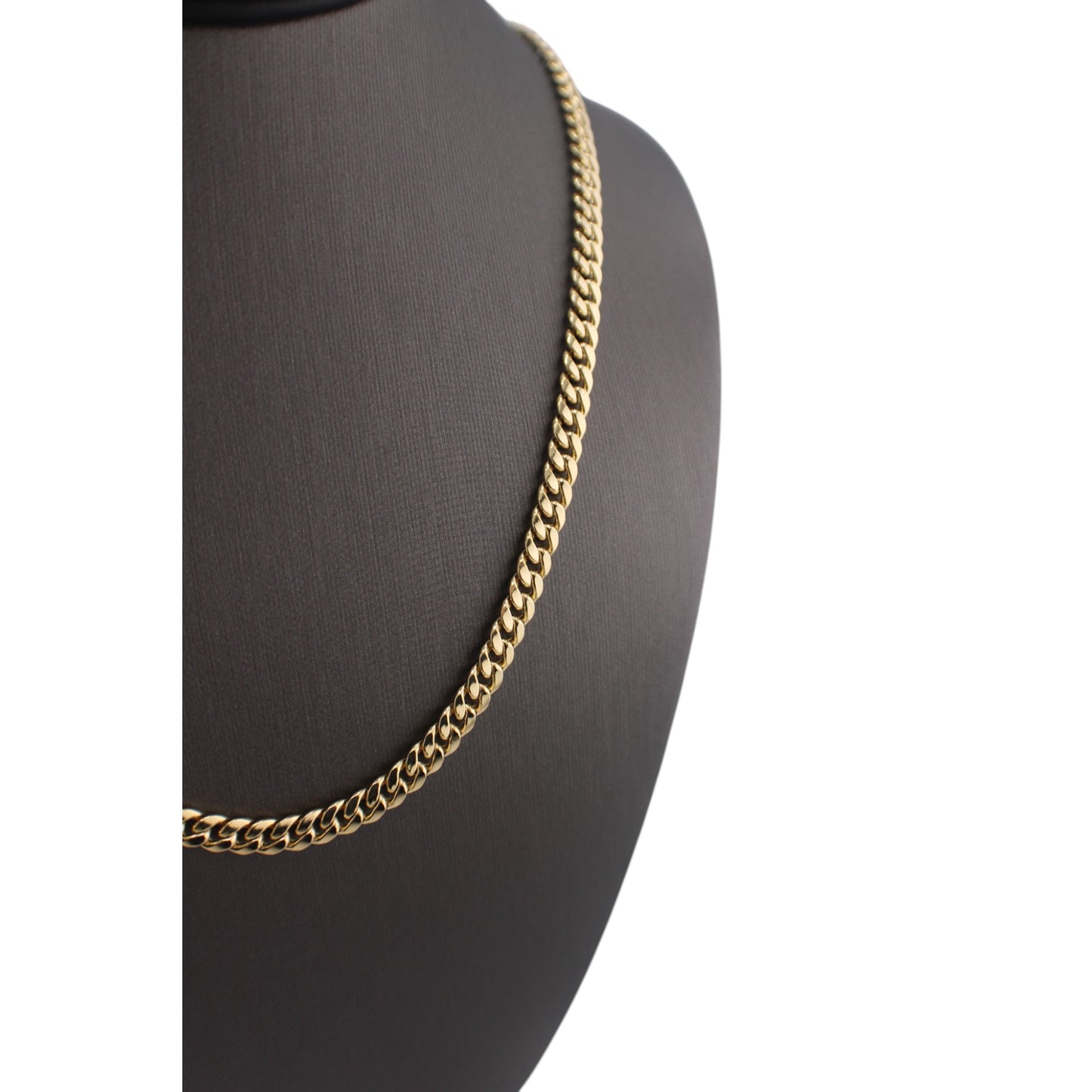10KT Yellow Gold Fancy Cuban-Link Semi-solid 5.8mm Chain 20"