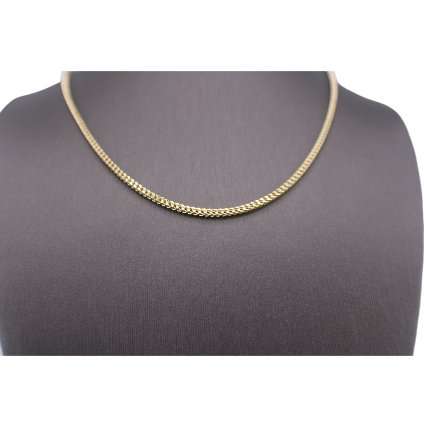 10KT Yellow Gold Fancy Franco-Link Semi-solid 2mm Chain