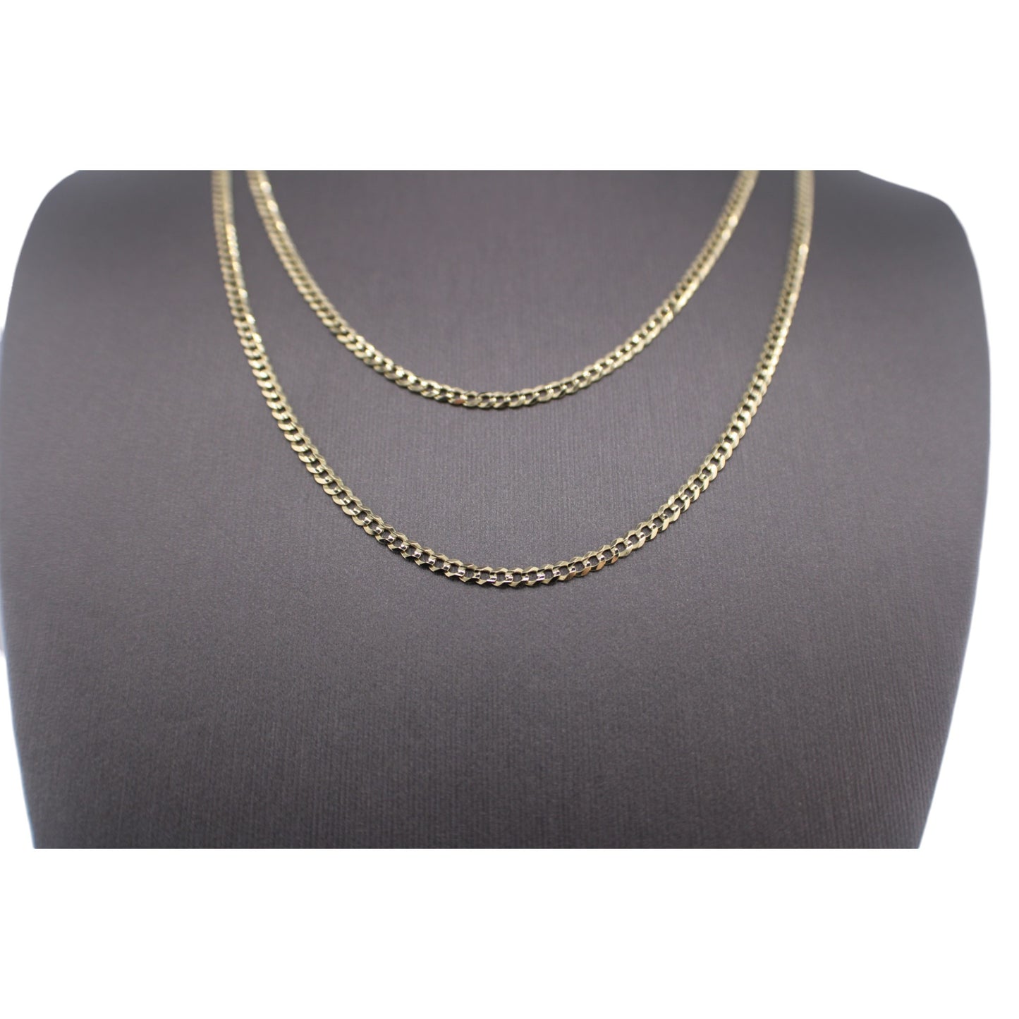 10KT Yellow Gold Italian Solid Curve-Link Chain