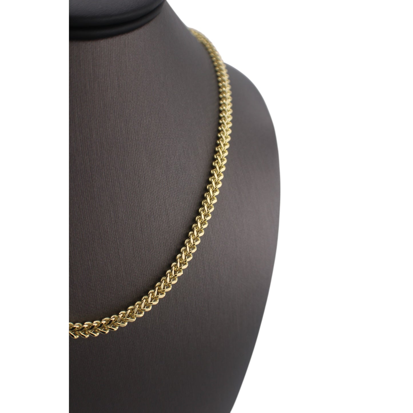 10KT Yellow Gold Fancy Franco-Link Semi-solid 4.5mm Chain 24"