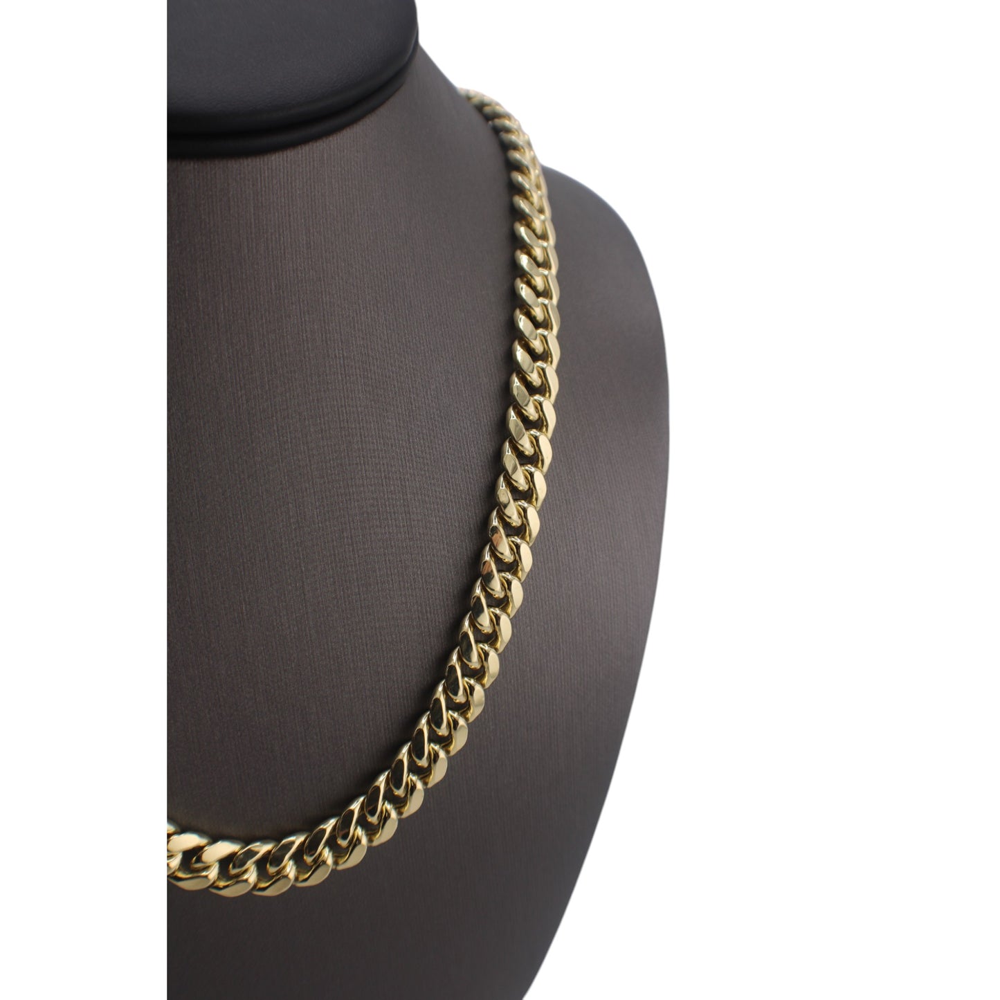 10KT Yellow Gold Fancy Cuban-Link 9.3mm Semi-solid Chain 24"