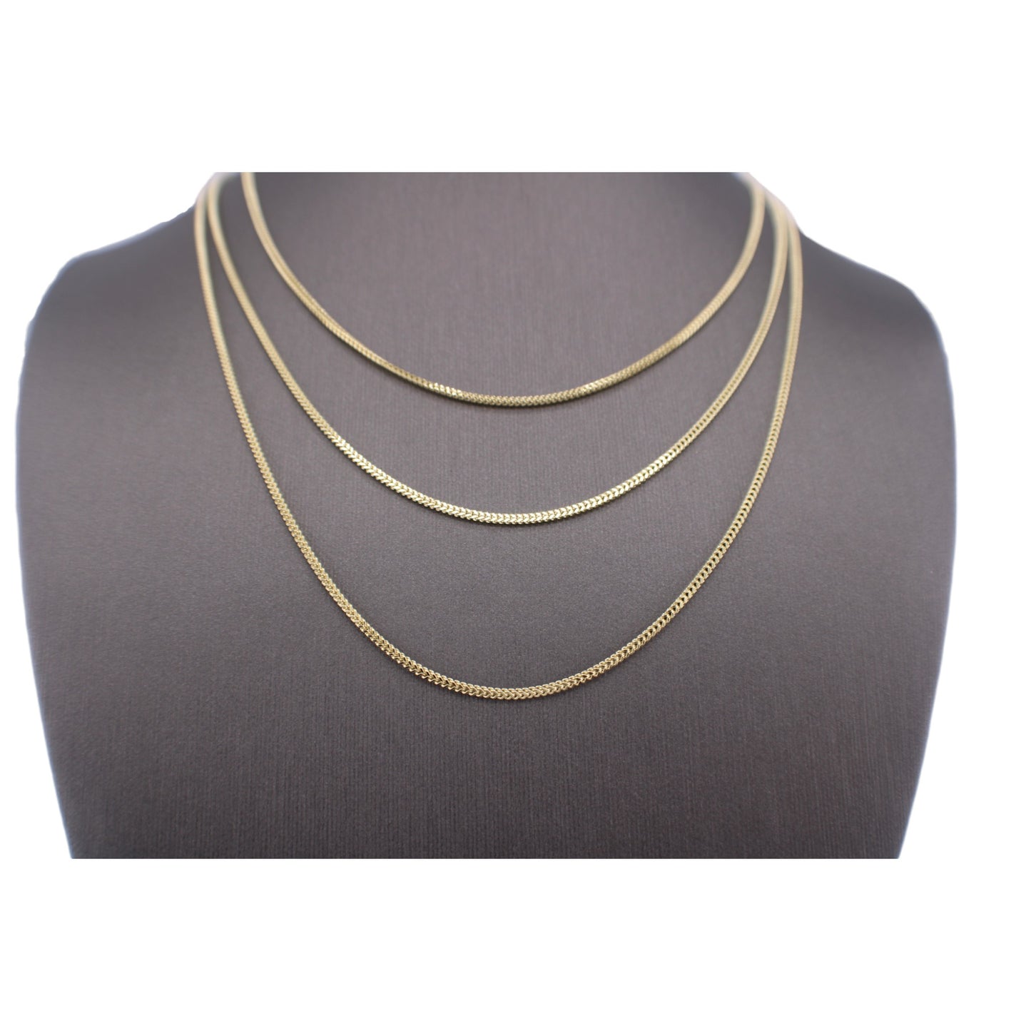 10KT Yellow Gold Fancy Franco-Link Semi-solid 1.5mm Chain