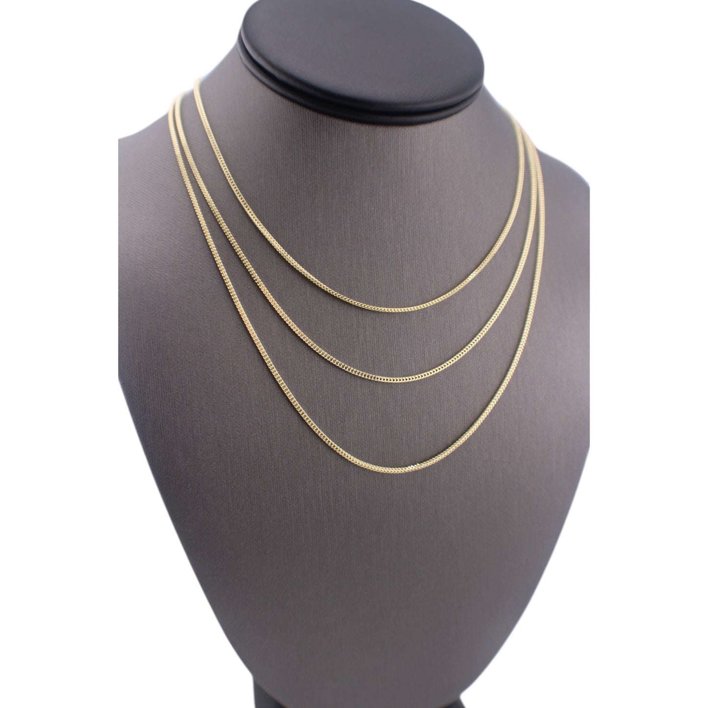 10KT Yellow Gold Fancy Franco-Link Semi-solid 1.5mm Chain