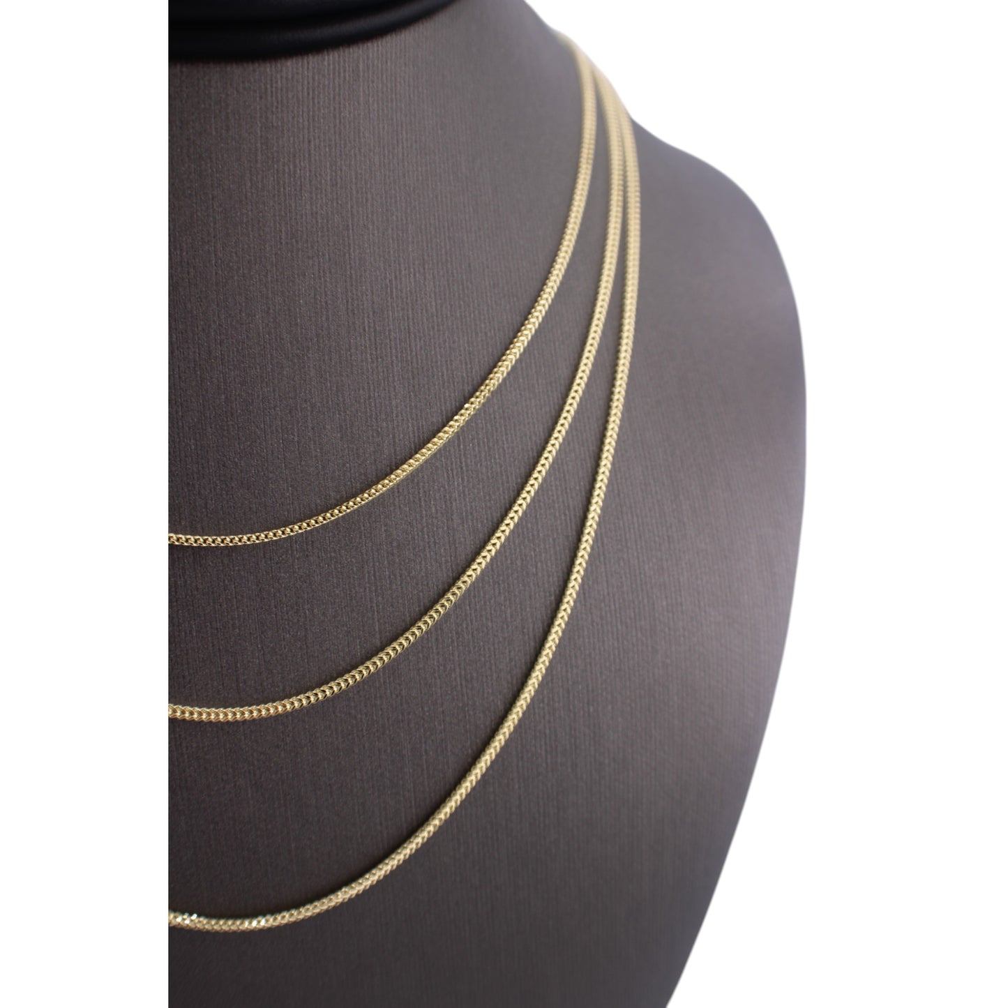 10KT Yellow Gold Fancy Franco-Link Semi-solid 2mm Chain