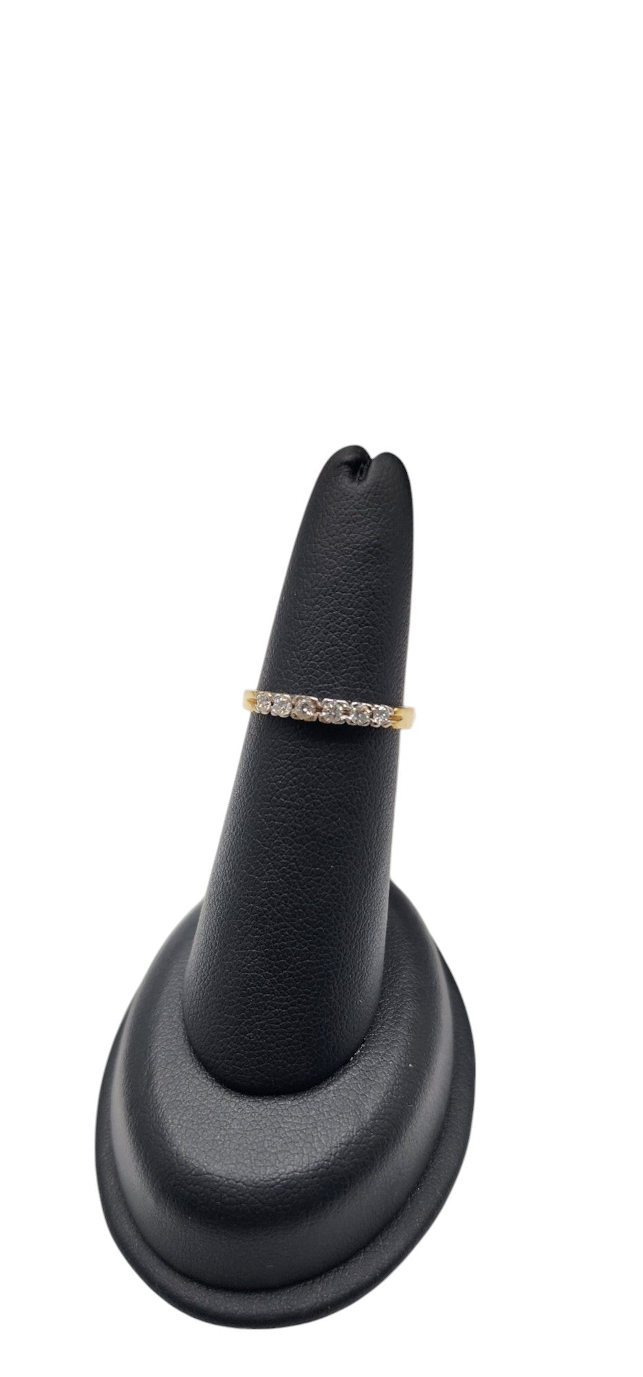 18KT Yellow & White Gold 0.20cttw W/ White Diamond Single Wedding Band Ring