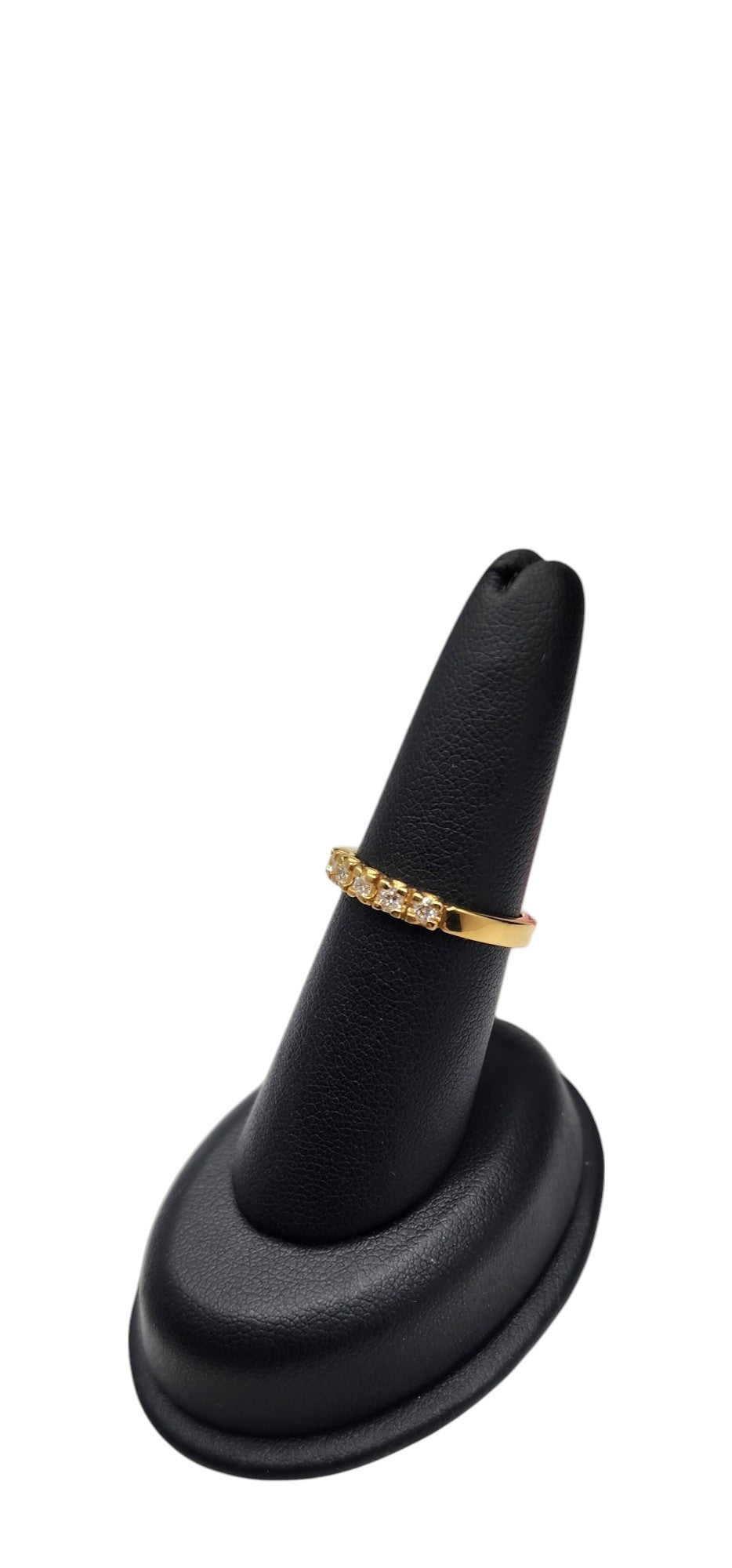 18KT Yellow Gold .20cttw W/ White Diamond 4Prong Wedding Band Ring