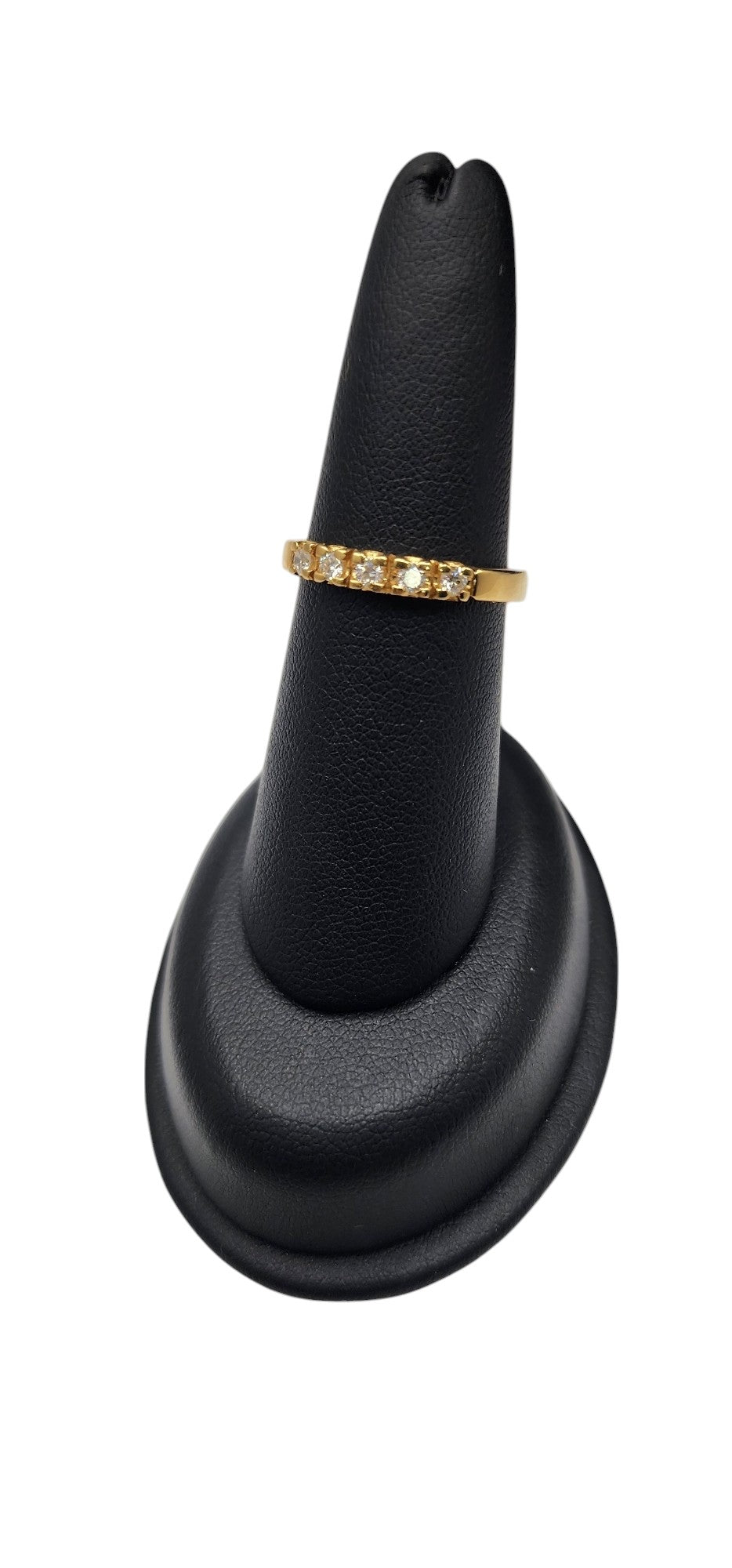 18KT Yellow Gold .20cttw W/ White Diamond 4Prong Wedding Band Ring