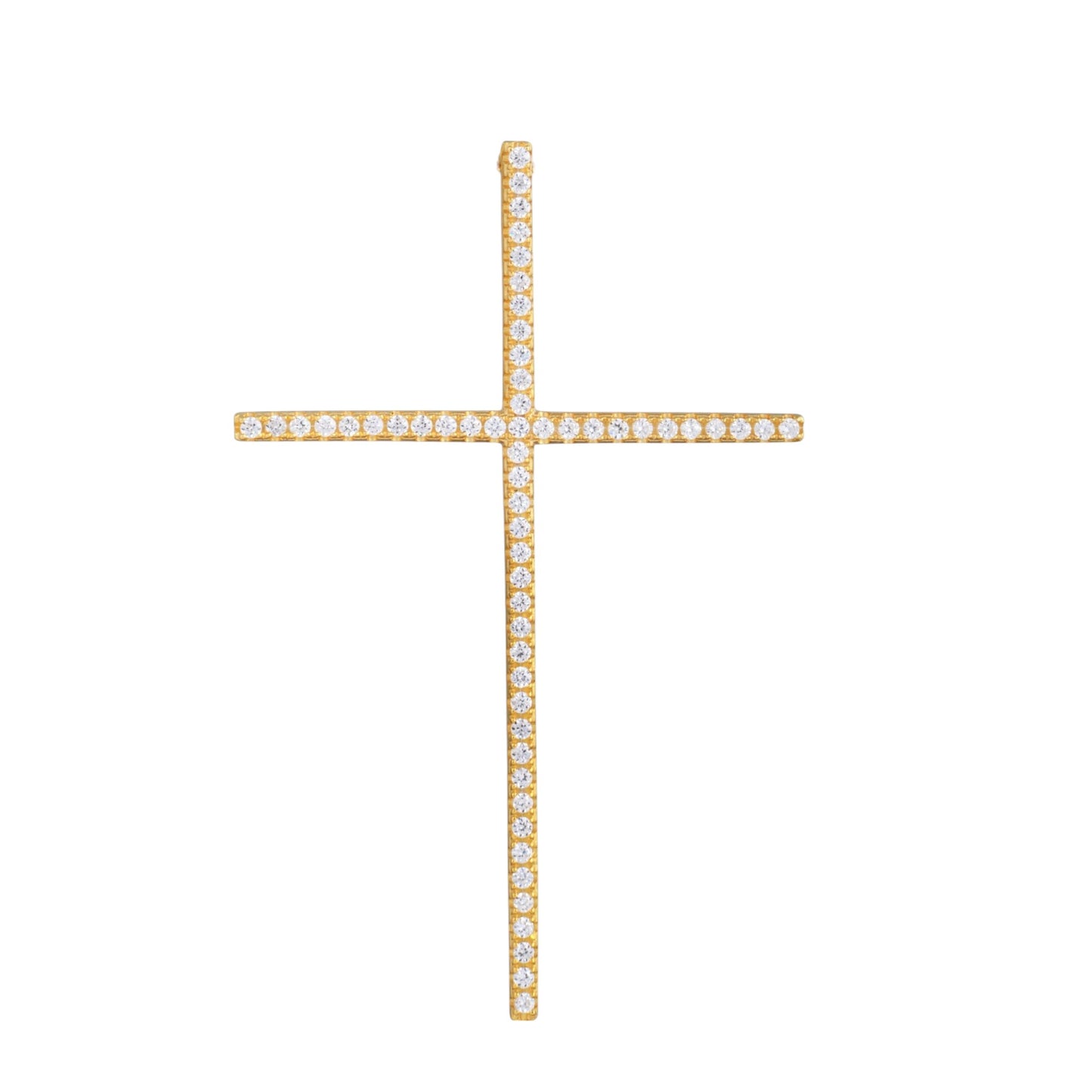 14KT Yellow Gold W/White Diamond Cross Pendant
