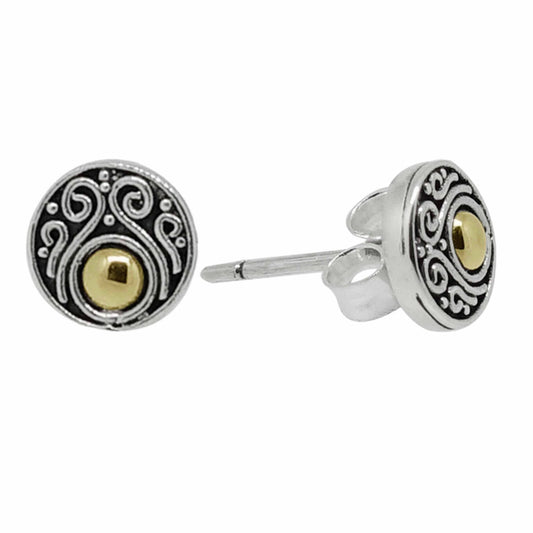 Bali Silver Collection W/18KT Elemental Earrings