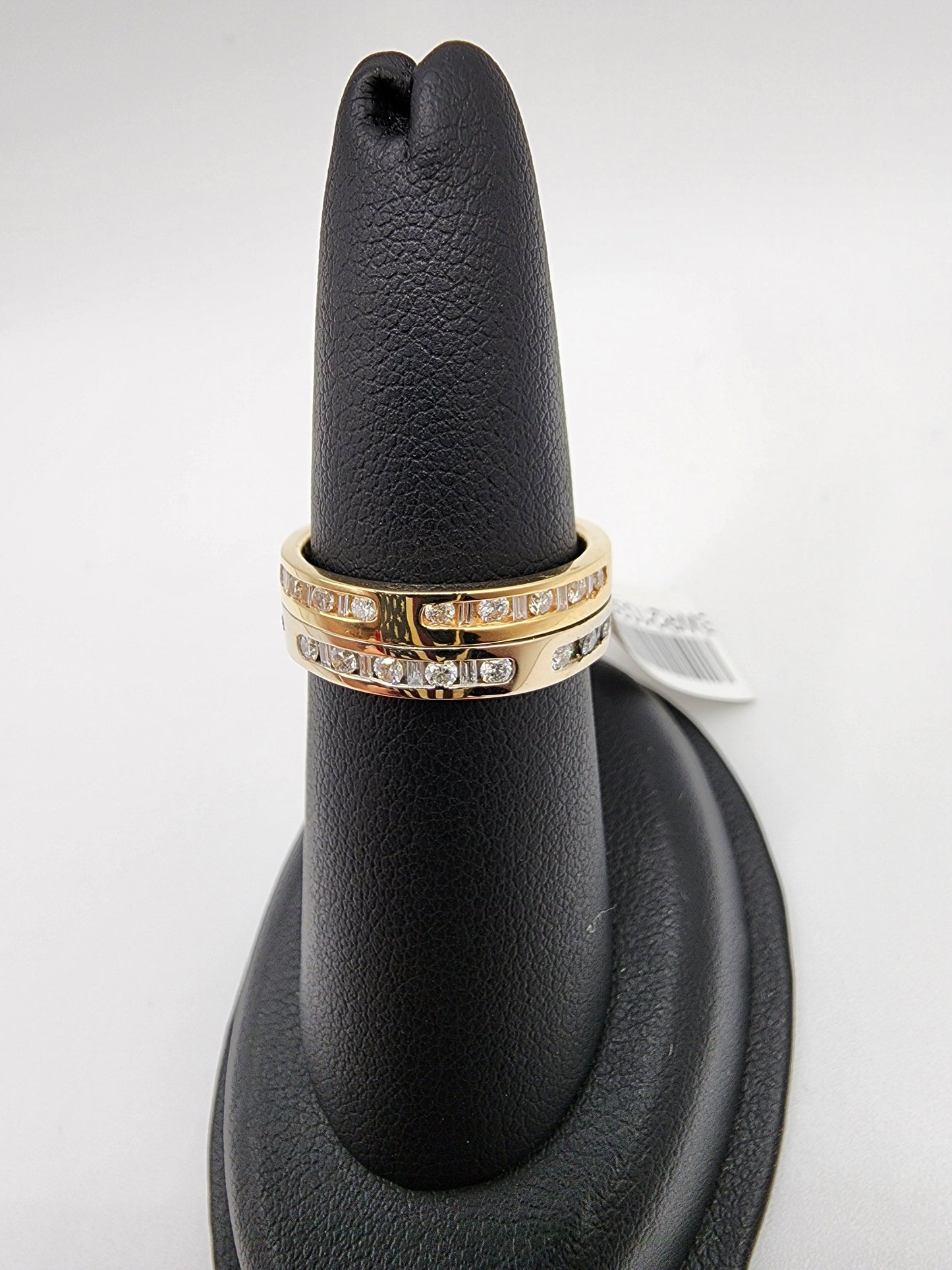 14KT Yellow/ White 2-Tone Gold, Gen Diamond 1.00cttw Spin Weeding Ladies Band