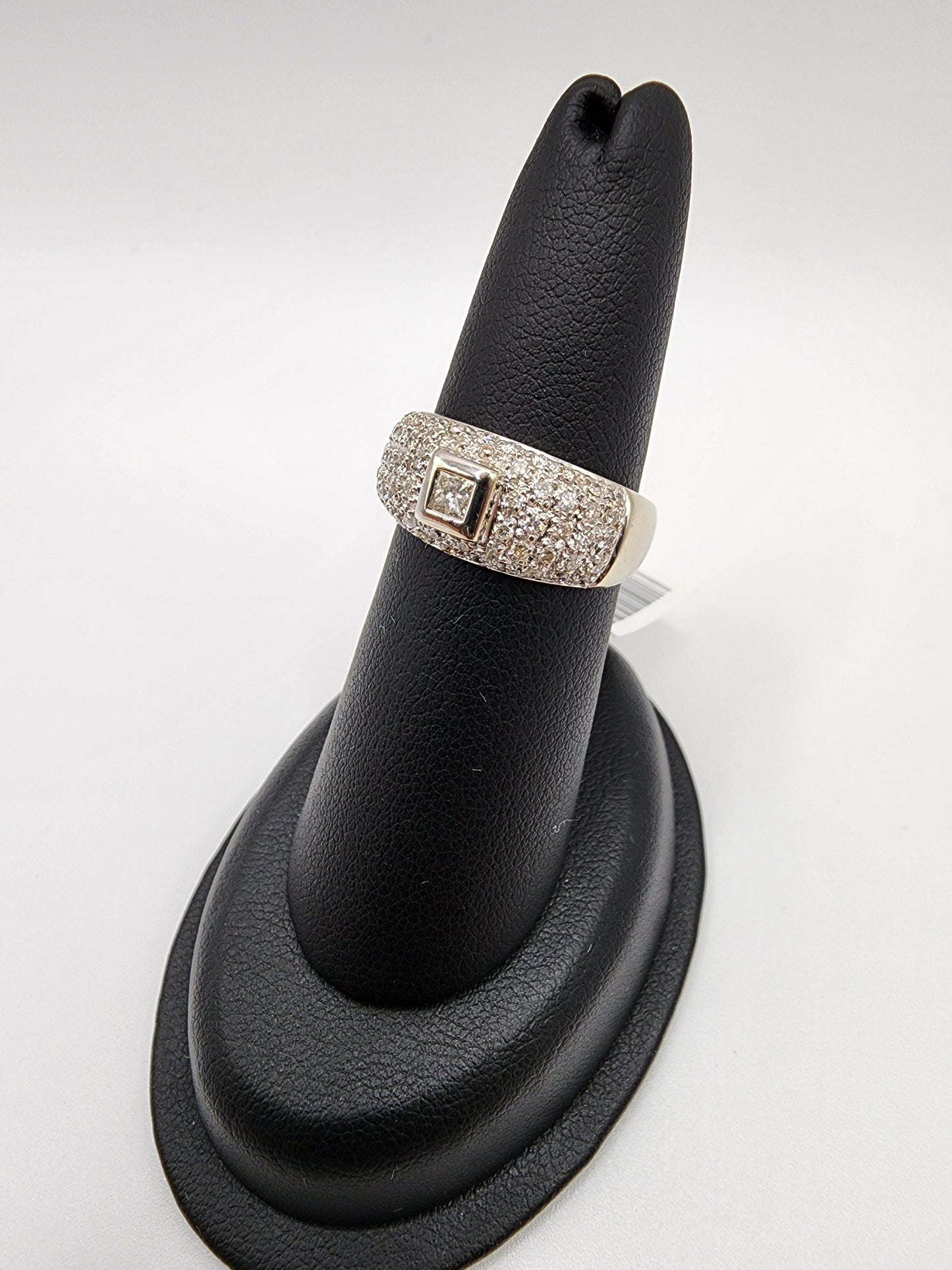 14KT White Gold Princes Cut Cnt .65 cttw Bridal Diamond Ring