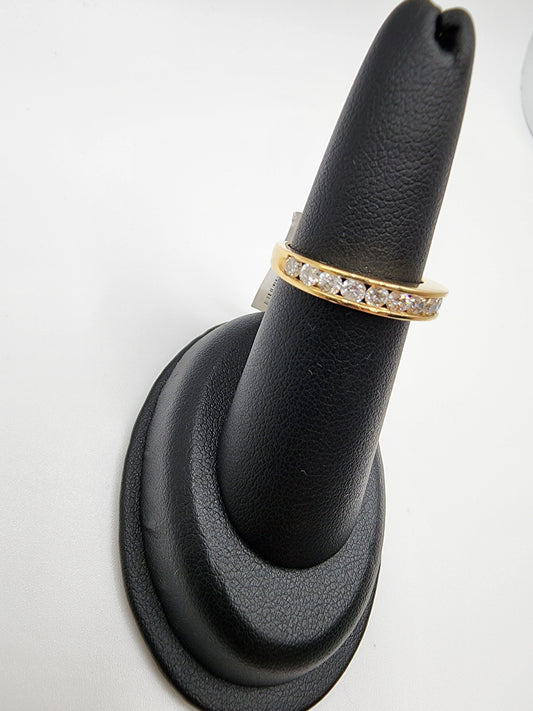 14KT Yellow Gold, Gen Diamond .75cttw Weeding Band