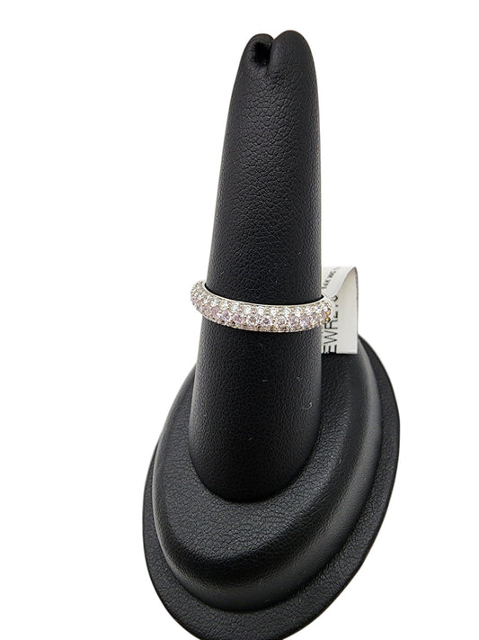 14KT White Gold Band 1.10cttw W/ Pink & White Diamond Ring