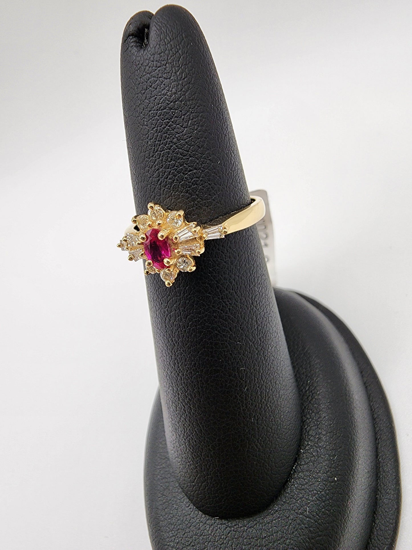 14KT Yellow Gold/ Gen Ruby & .30cttw & Diamond .35cttw