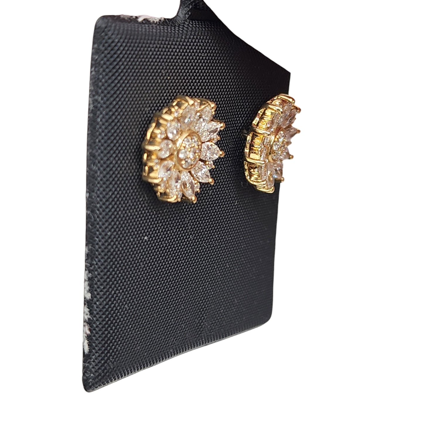14KT Yellow Gold W/ Diamond 1.8cttw Sunflower Studs Earrings