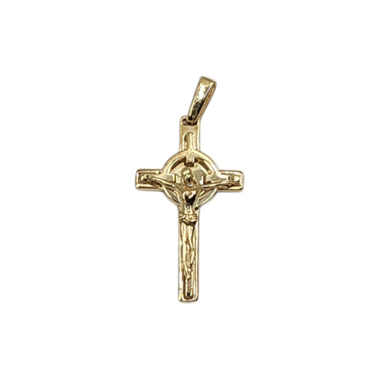 10KT Yellow Gold Jesus Christ Fancy Cross Pendant