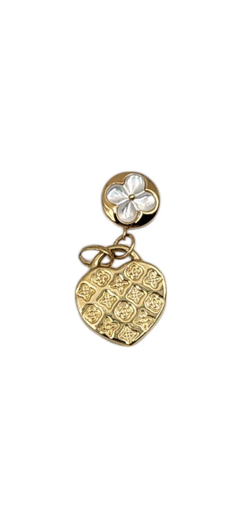 14KT Yellow Gold 23mm W/mother of pearl 3.4g Fancy Pendant