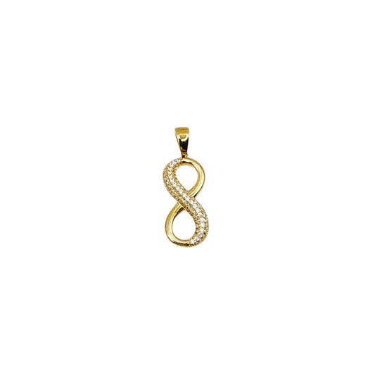 14KT Yellow Gold 35mm W/white Cz 2.6g Infinite Pendant