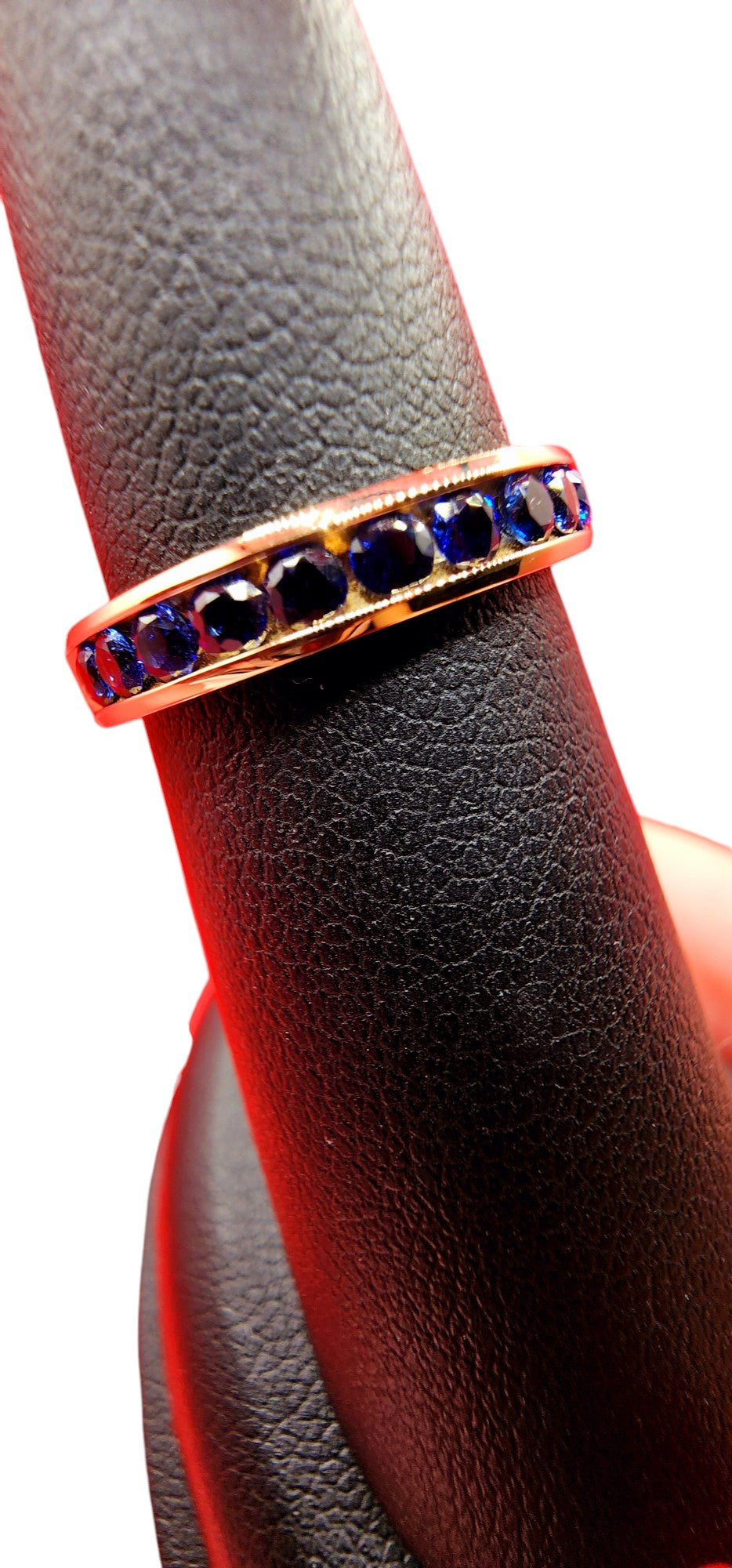 14KT Yellow Gold, .60cttw Sapphire Channel Band