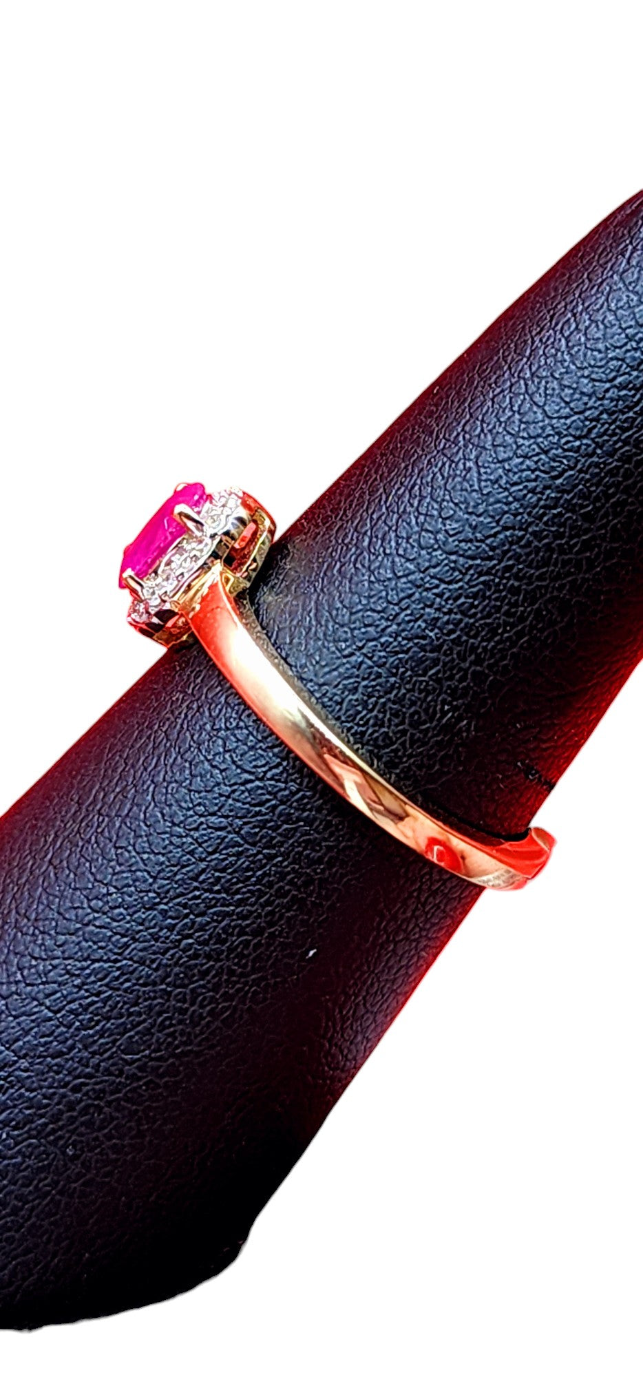 14KT Yellow Gold/ Gen Ruby & .10cttw Diamond Ring