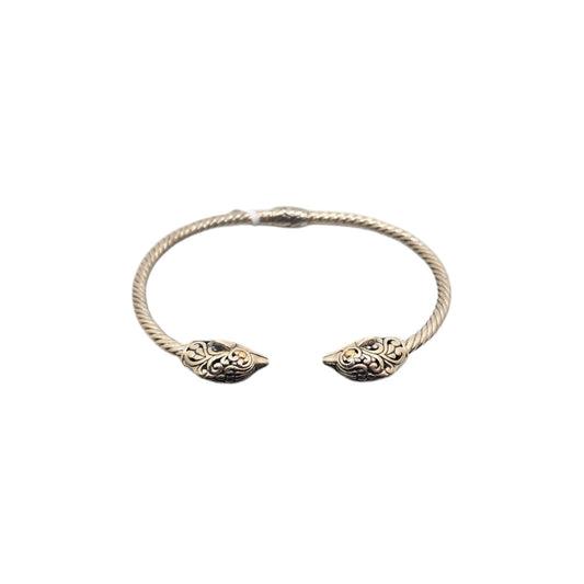 Bali Silver Collection/ W 18KT Dolphin Head Bangle Bracelet