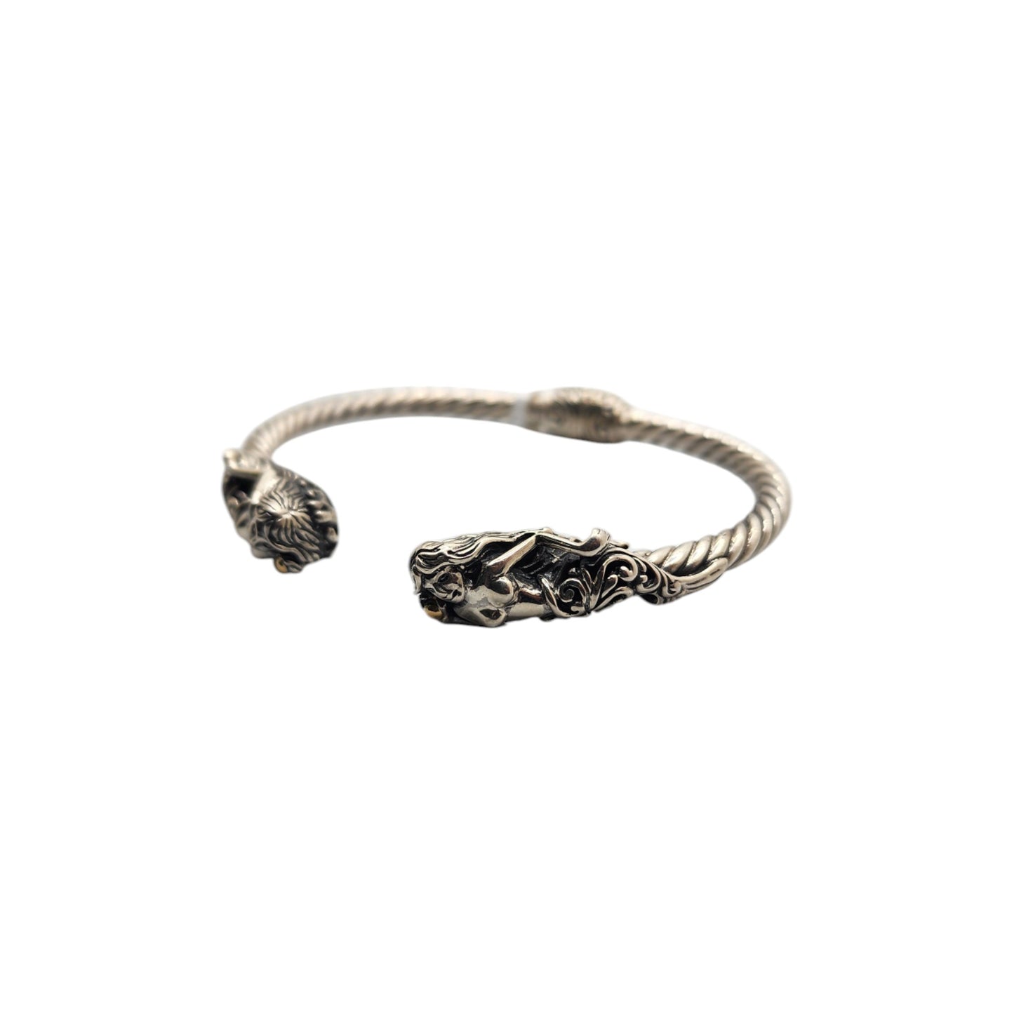 Bali Silver Collection/ W 18KT Laying Mermaid Bangle Bracelet