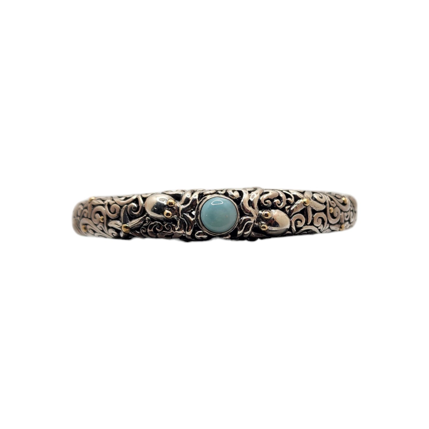 Bali Silver Collection/ Larimar Sea Creatures Star Bali Bangle Bracelet