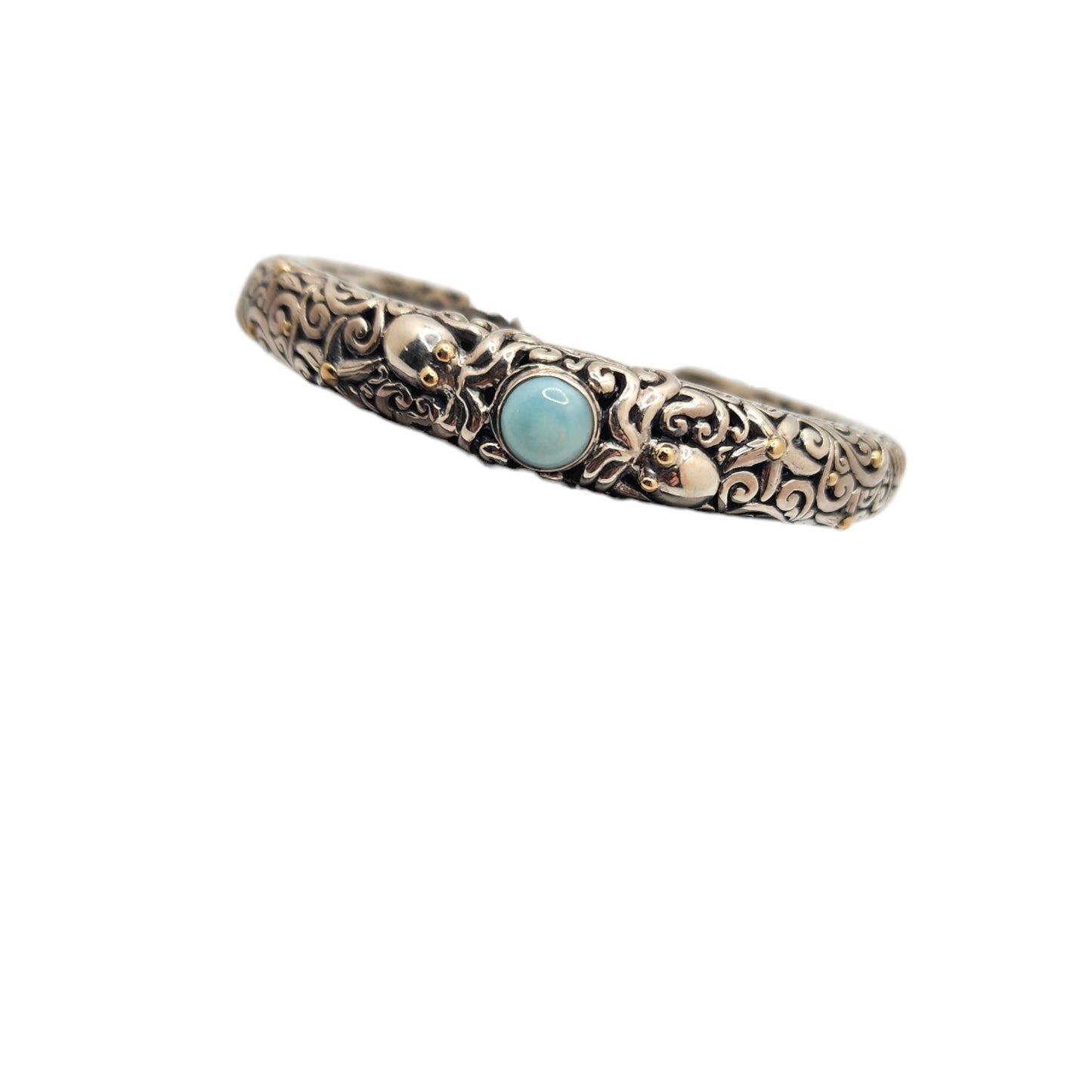 Bali Silver Collection/ Larimar Sea Creatures Star Bali Bangle Bracelet