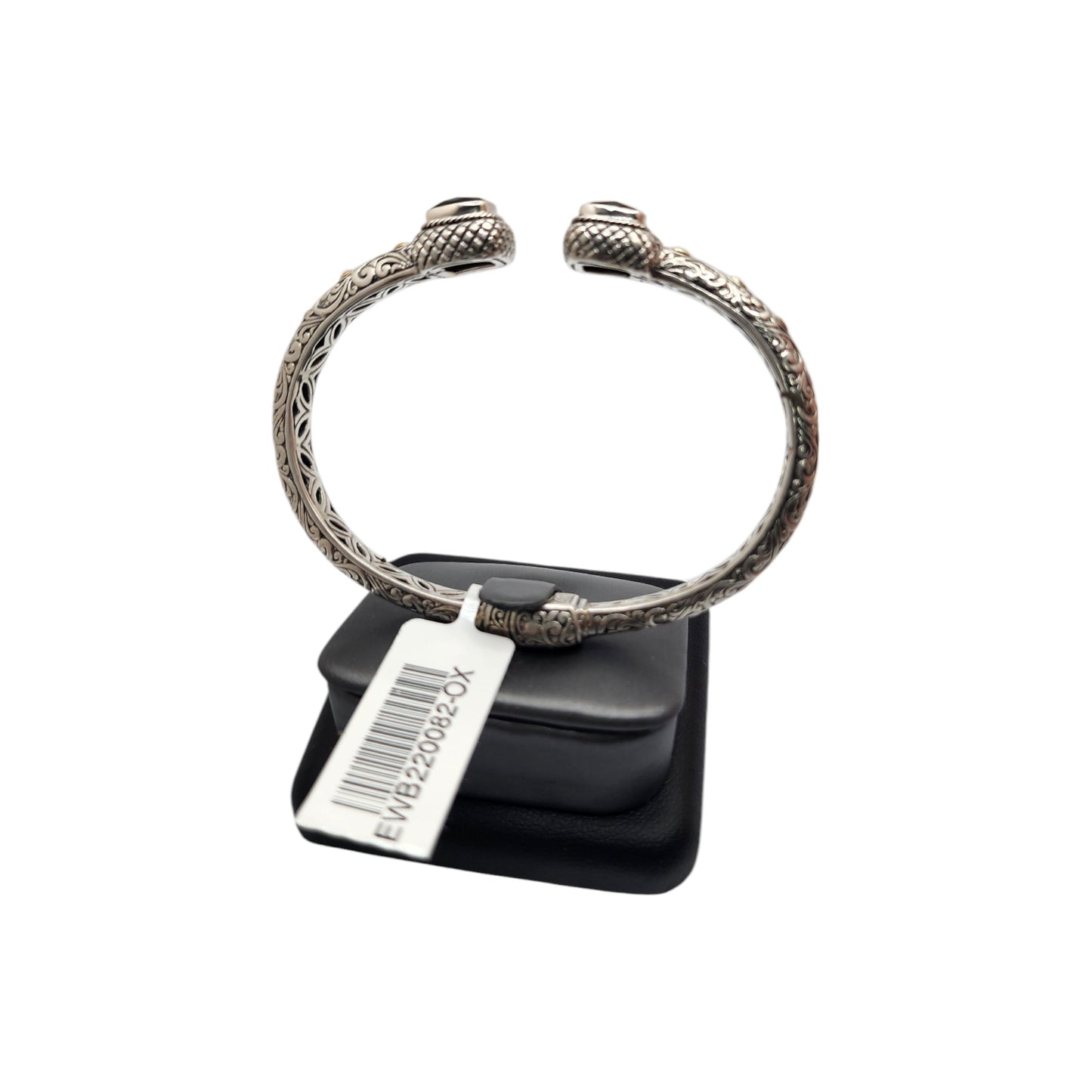 Bali Silver Collection/ Square Onyx Bali Bangle Bracelet